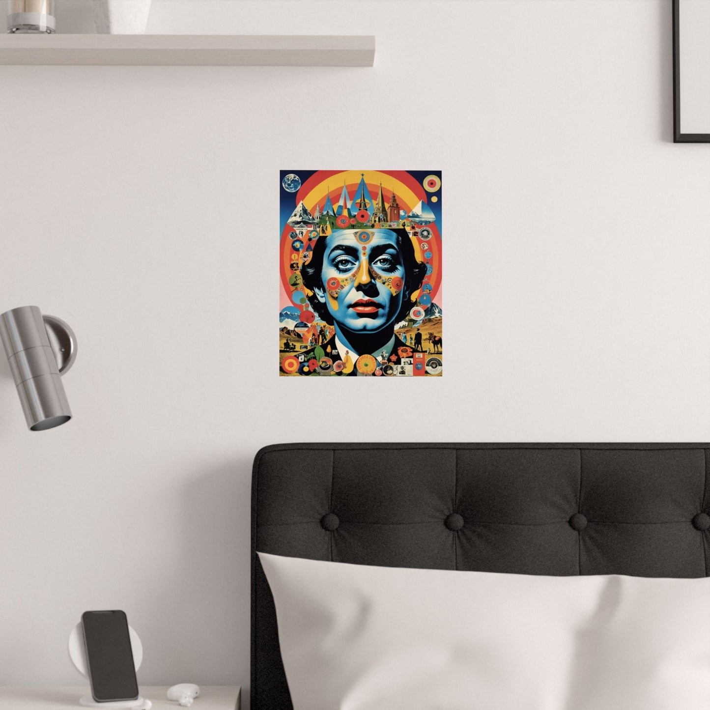 Sacred Geometry Crown|Dada Psychedelic Collage Satin Poster (11x14”)