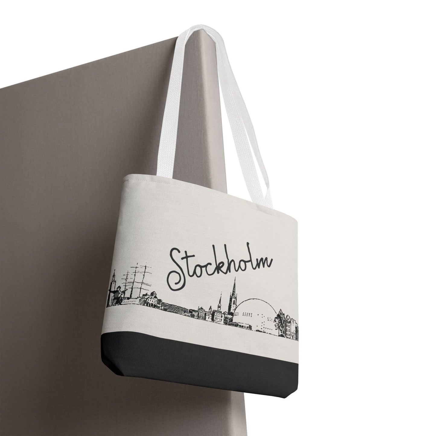 Stockholm Travel Tote Bag – Lightweight Wanderlight Tote, Skyline Design, Durable Everyday Adventure Bag