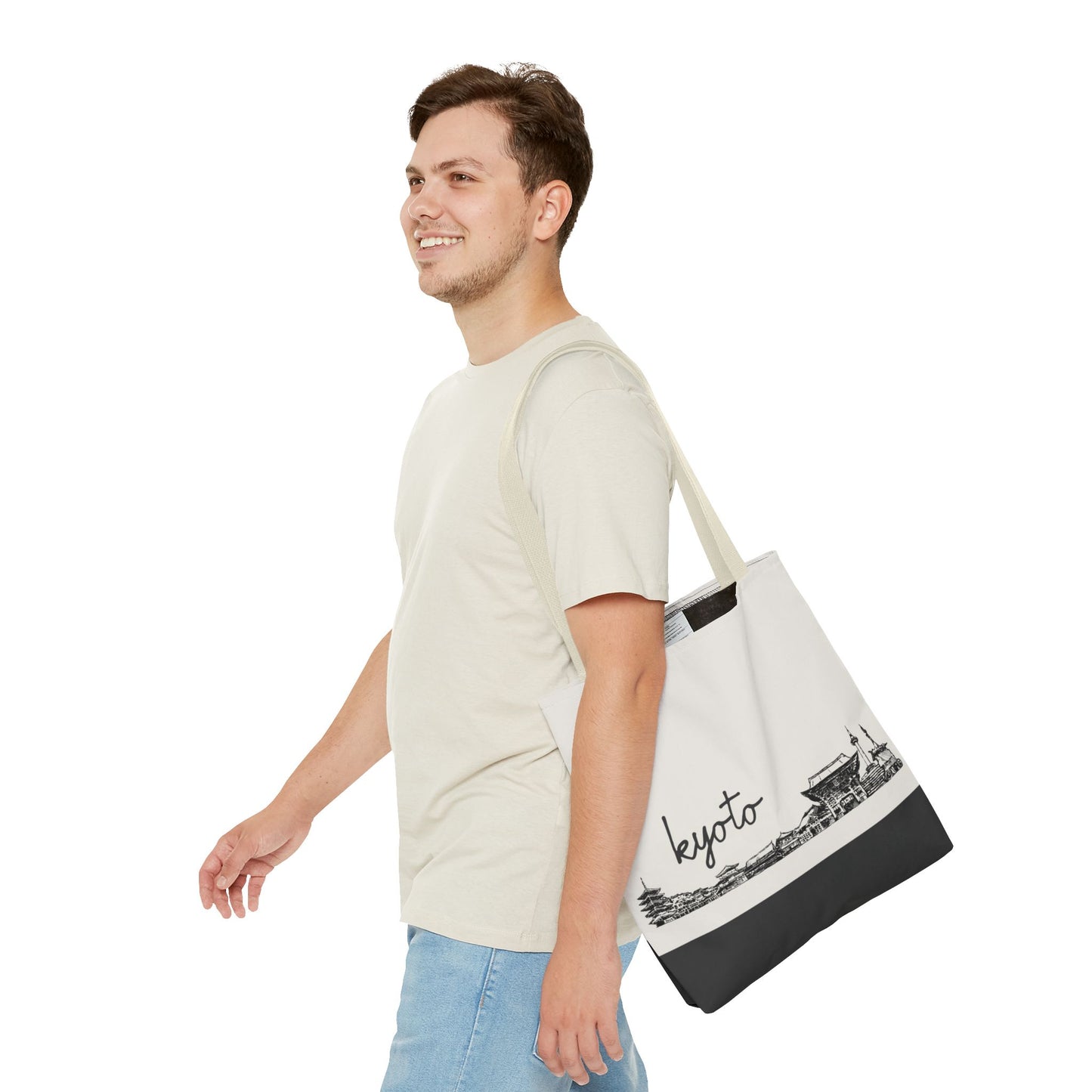 Kyoto Travel Tote Bag – Lightweight Wanderlight Tote, Skyline Design, Durable Everyday Adventure Bag