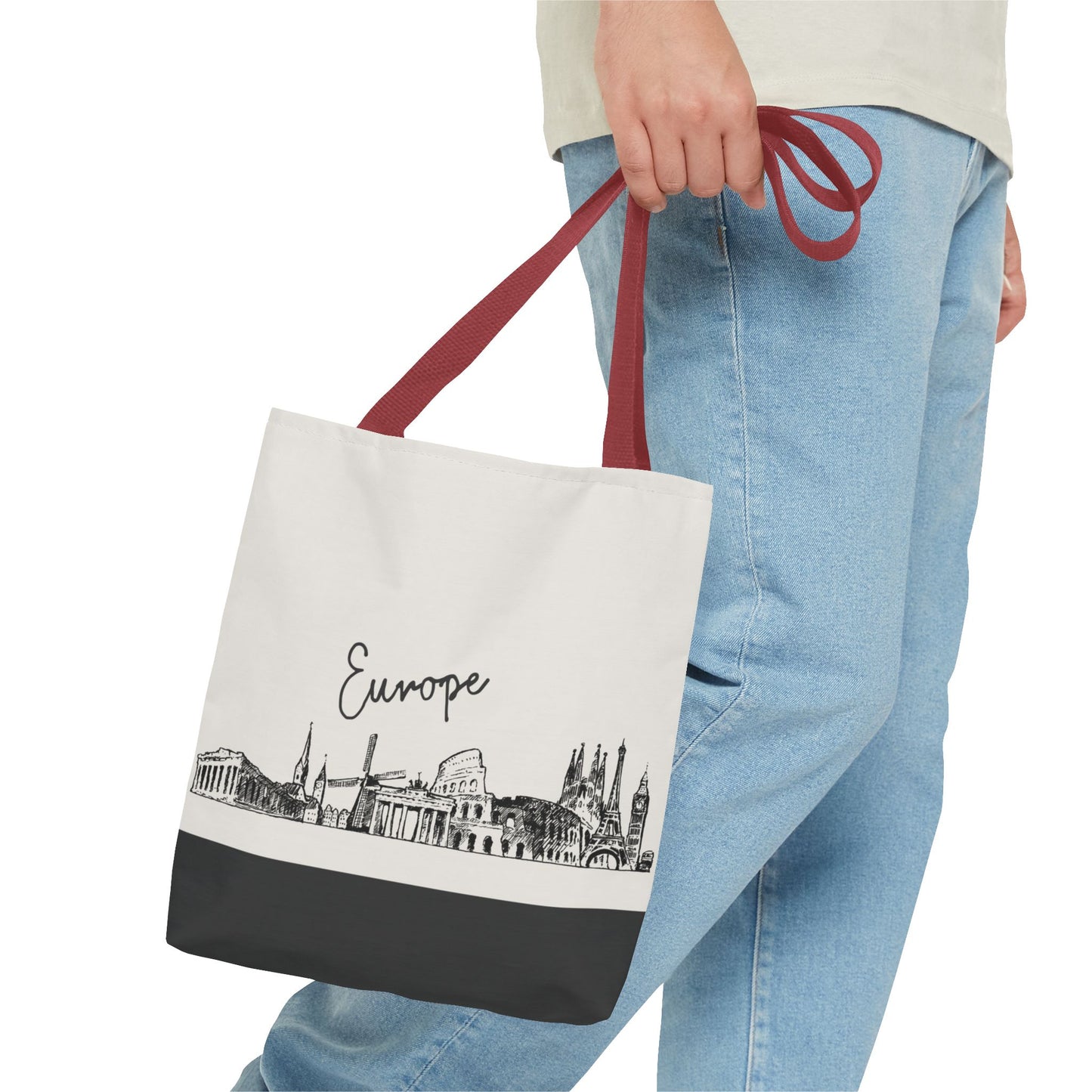 Europe Travel Tote Bag – Lightweight Wanderlight Tote, Skyline Design, Durable Everyday Adventure Bag