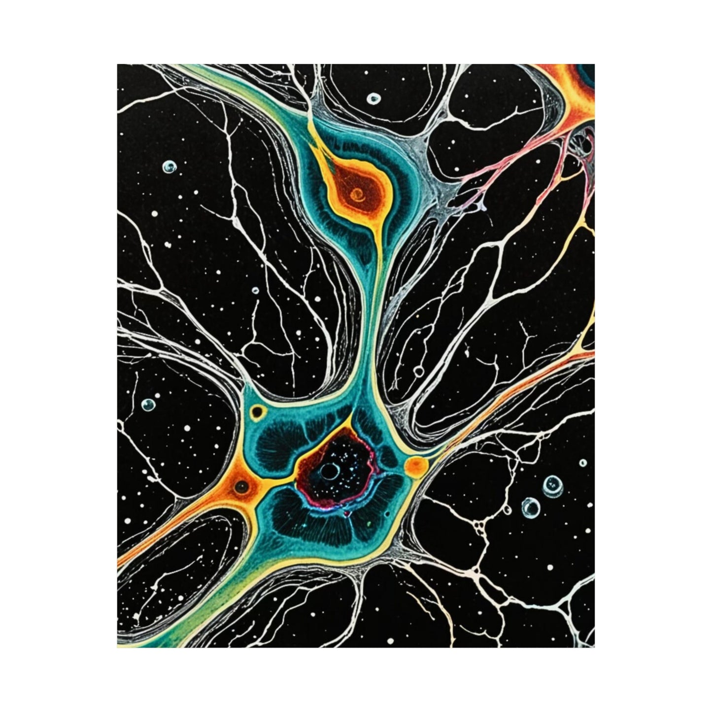 Neon Neurons Matte Vertical Posters