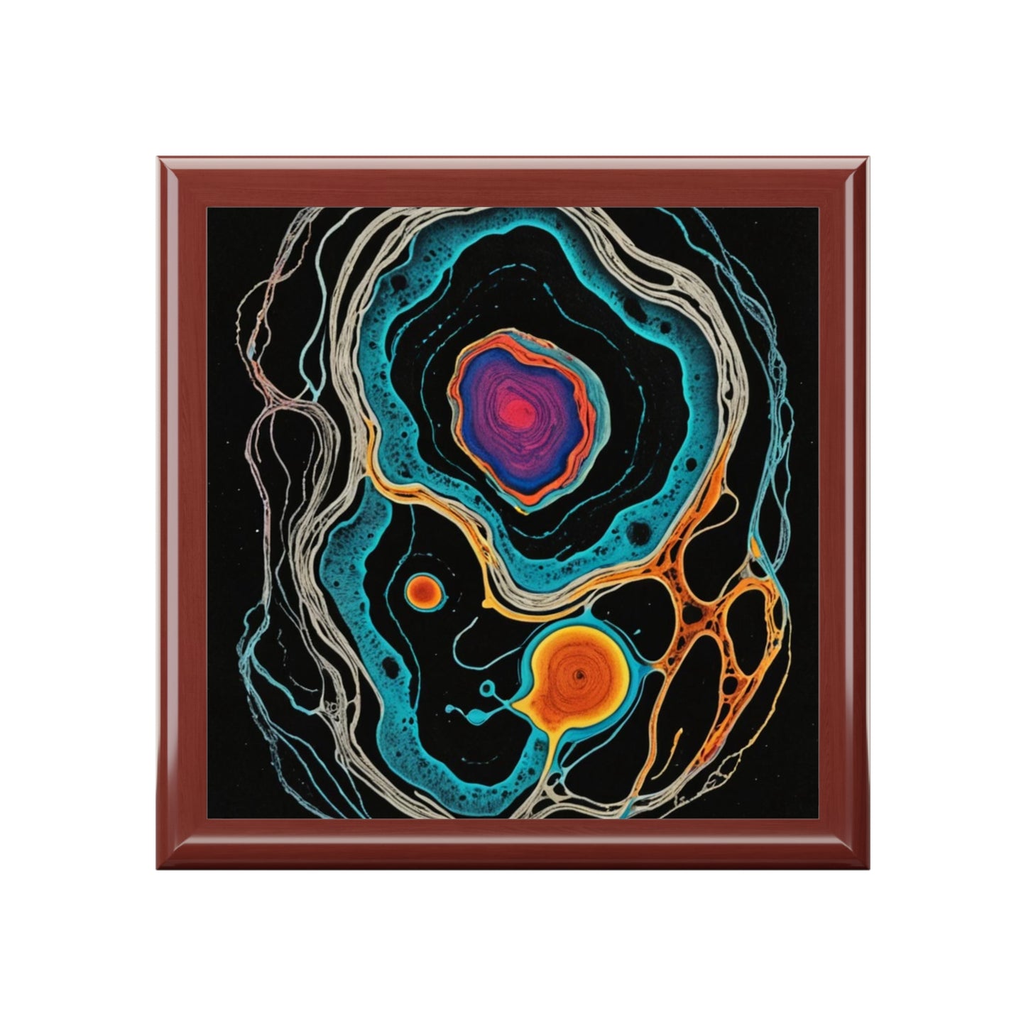 Fractal Pulse Psychedelic Swirl Jewelry Box Cosmic Vortex Design
