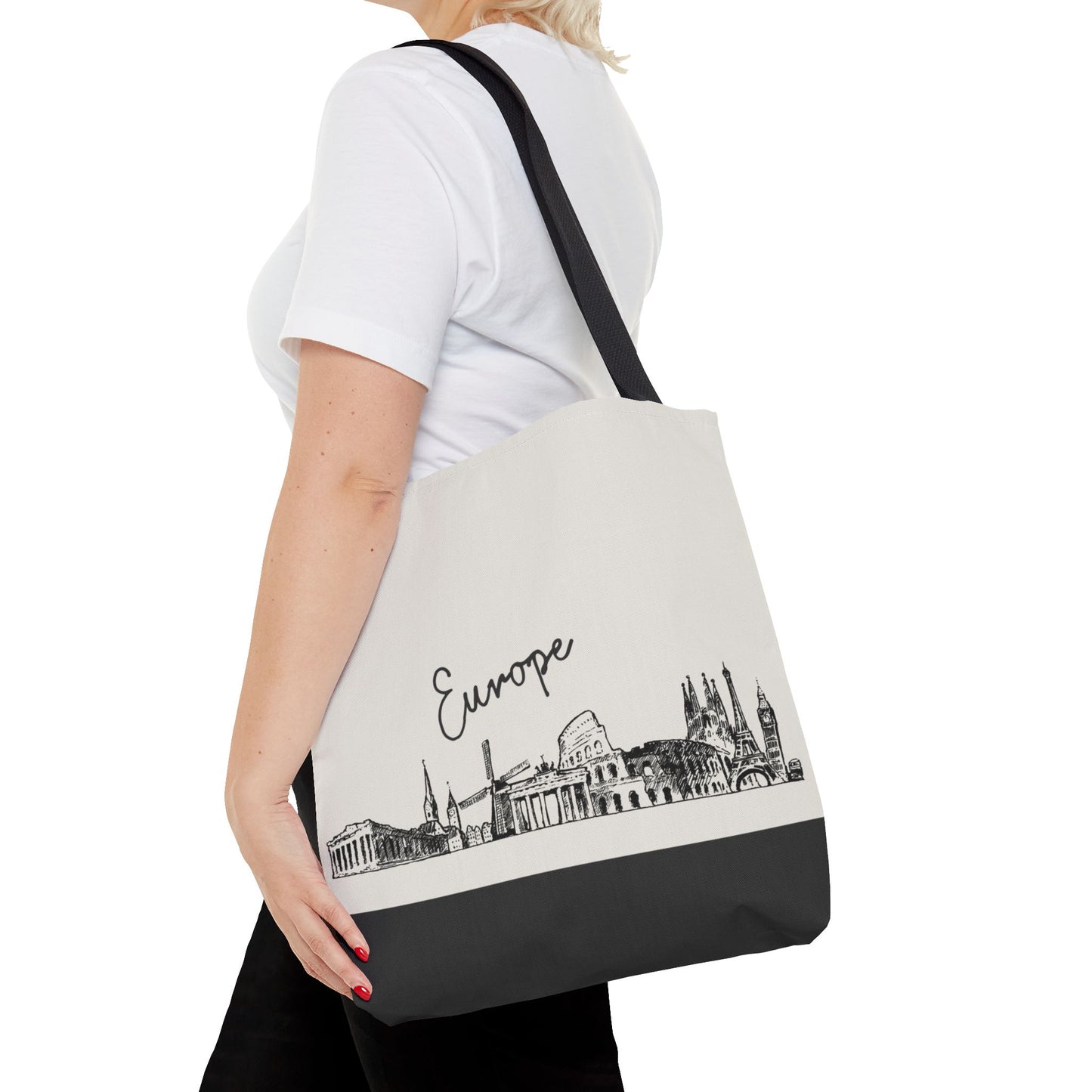 Europe Travel Tote Bag – Lightweight Wanderlight Tote, Skyline Design, Durable Everyday Adventure Bag