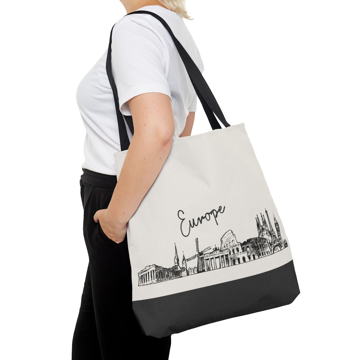 Europe Travel Tote Bag – Lightweight Wanderlight Tote, Skyline Design, Durable Everyday Adventure Bag