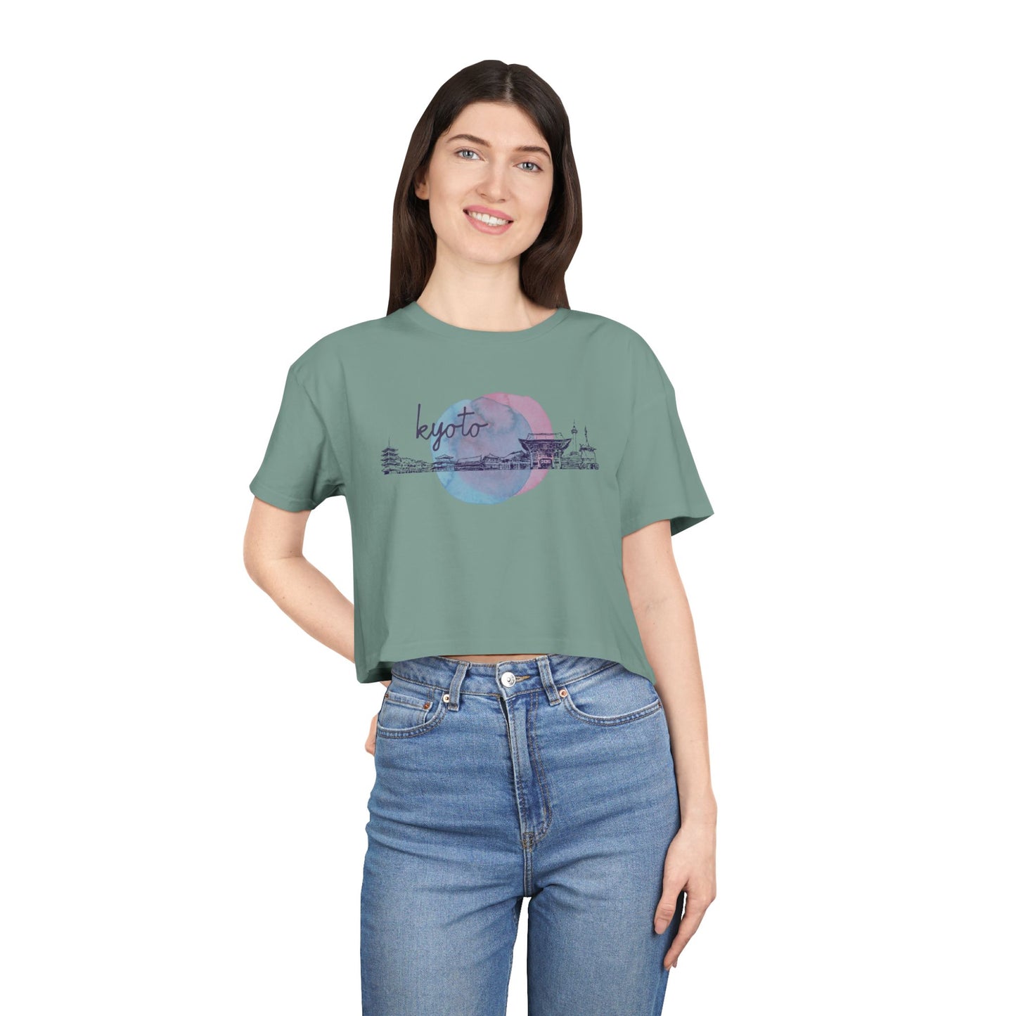 Kyoto Women's Crop Tee - Stylish City Life Top for Casual Outings