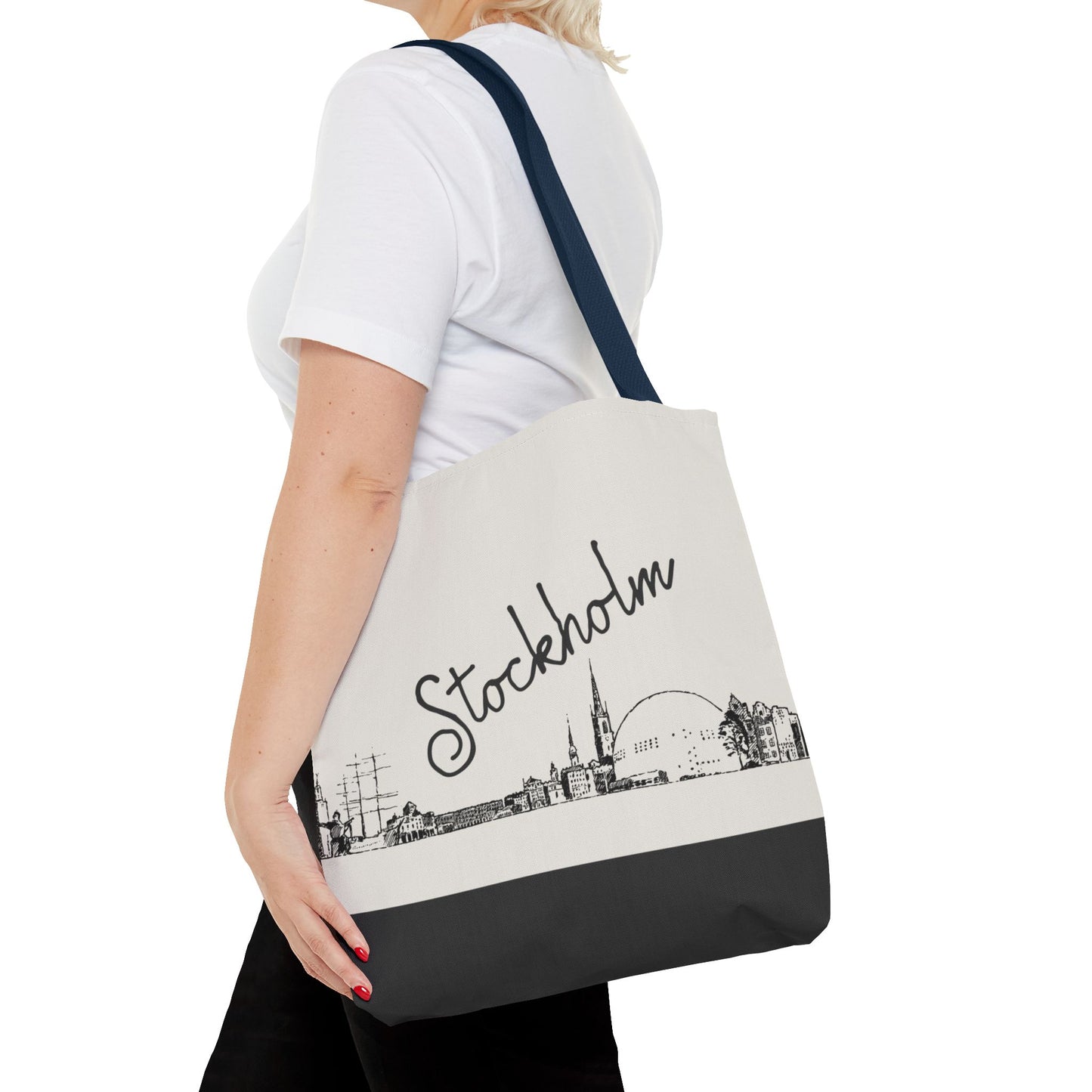 Stockholm Travel Tote Bag – Lightweight Wanderlight Tote, Skyline Design, Durable Everyday Adventure Bag