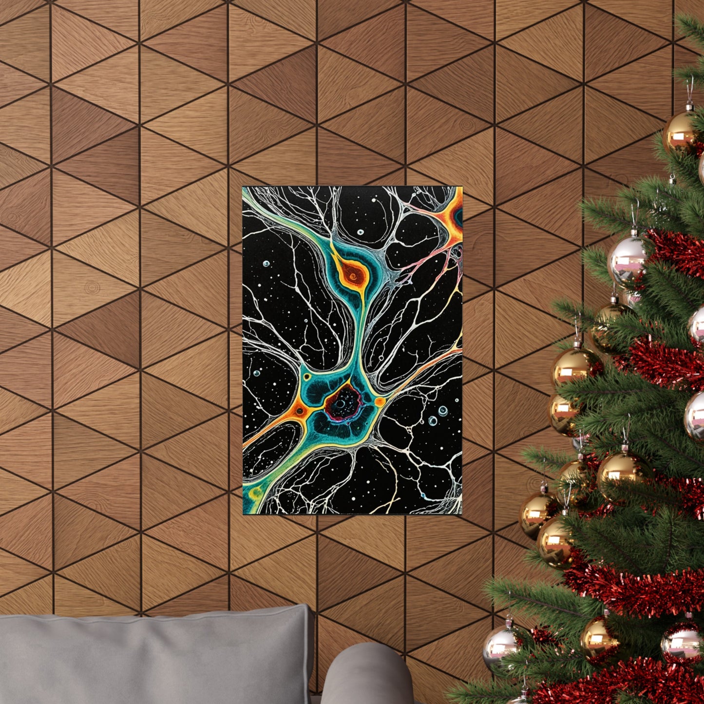 Neon Neurons Matte Vertical Posters
