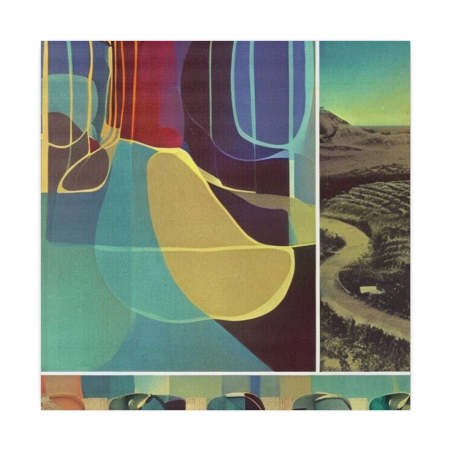 Colorful Neo Psychadelia Contemporary Art Landscape Wall Art Matte Canvas