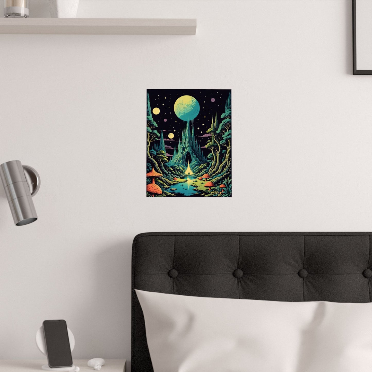 Fantasy Forest Satin Poster - Cosmic Lands Art Decor