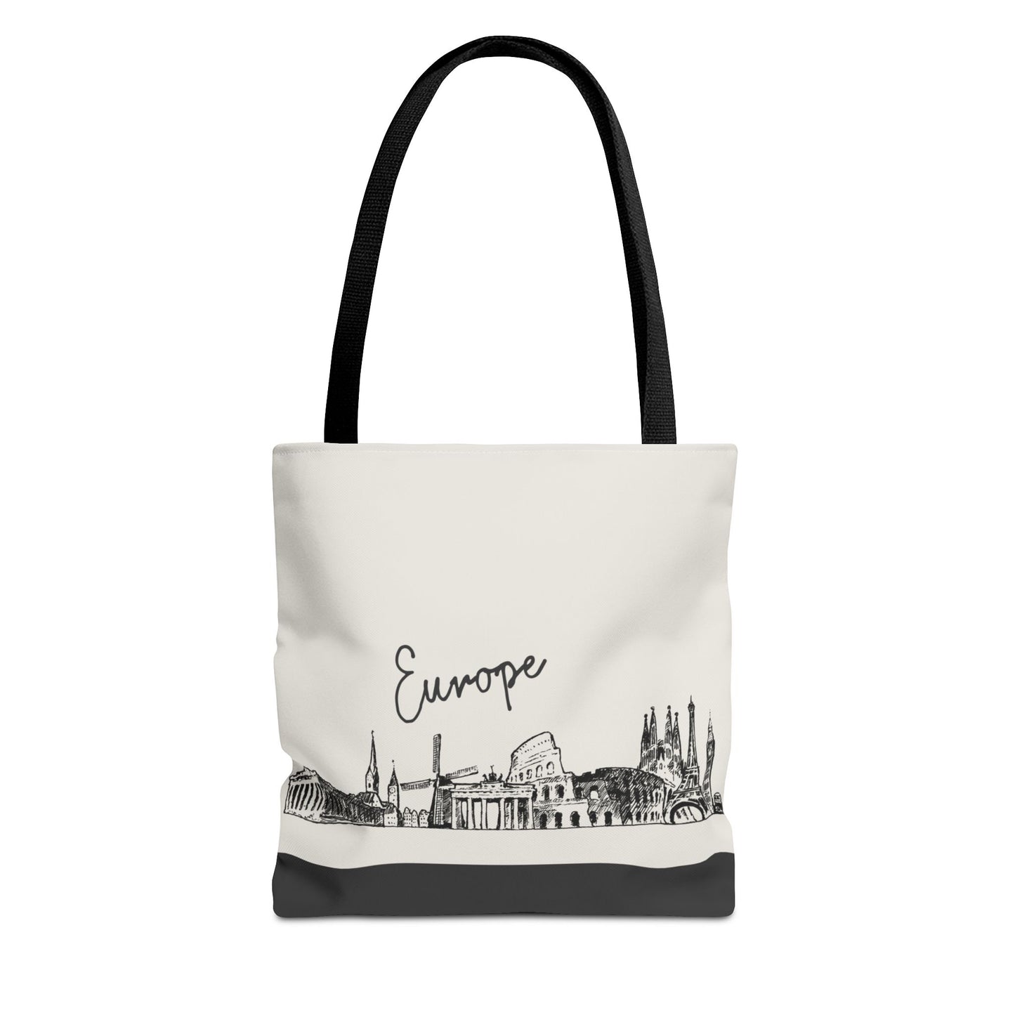 Europe Travel Tote Bag – Lightweight Wanderlight Tote, Skyline Design, Durable Everyday Adventure Bag