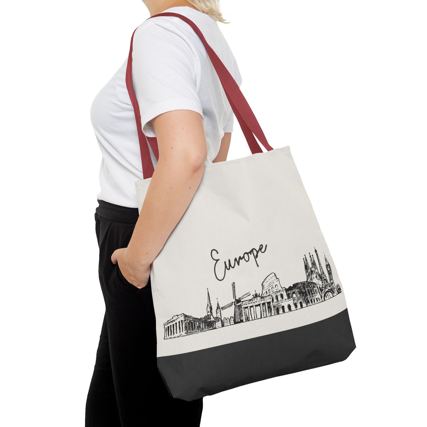 Europe Travel Tote Bag – Lightweight Wanderlight Tote, Skyline Design, Durable Everyday Adventure Bag