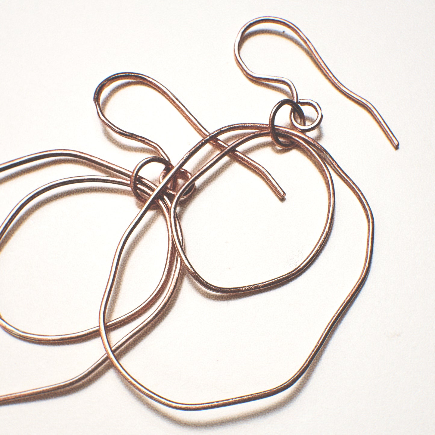 Celestara Orbitus Hand-Forged Copper Hoop Earrings Kinetic Double-Layer Design