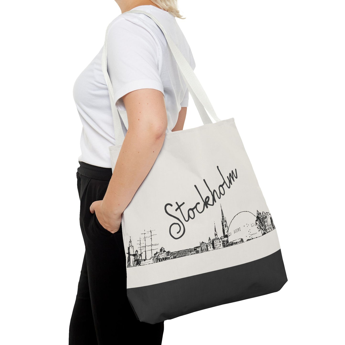 Stockholm Travel Tote Bag – Lightweight Wanderlight Tote, Skyline Design, Durable Everyday Adventure Bag