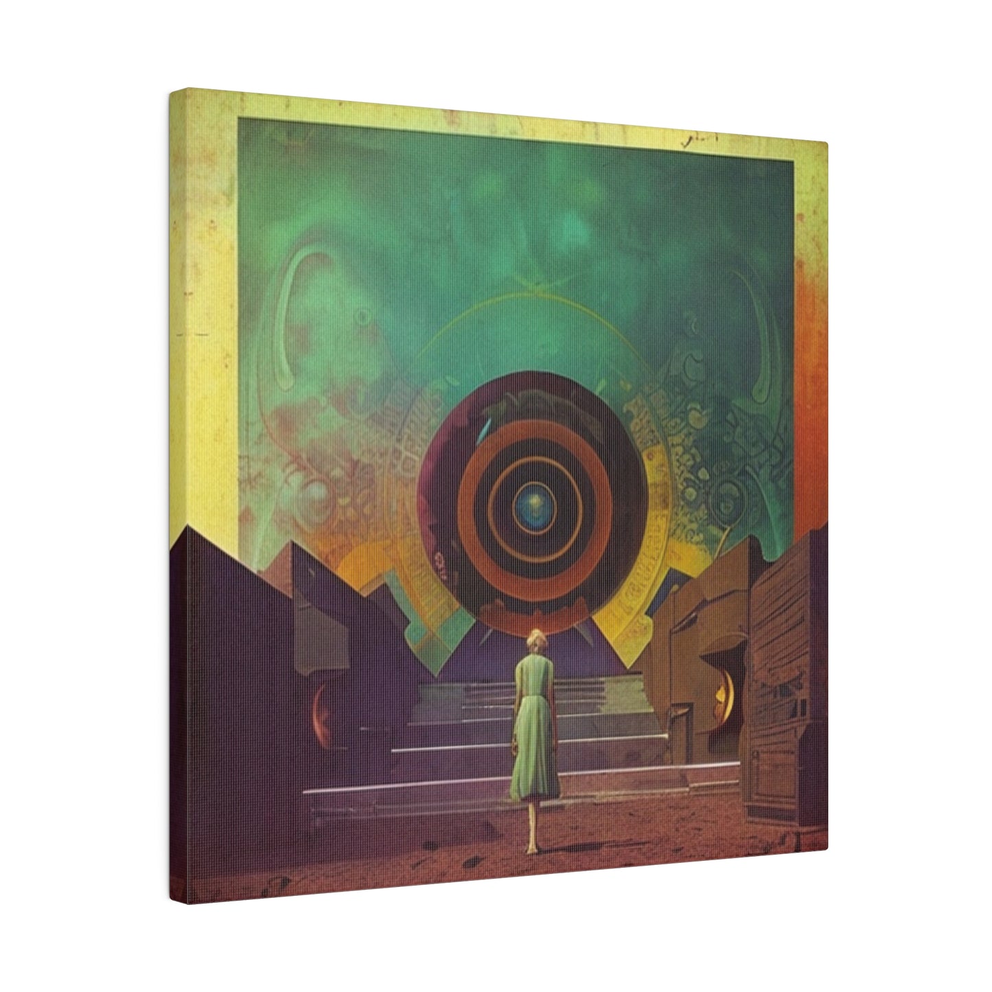 Retro Oracle Science Fiction Art House Conceptual Wall Art Matte Canvas
