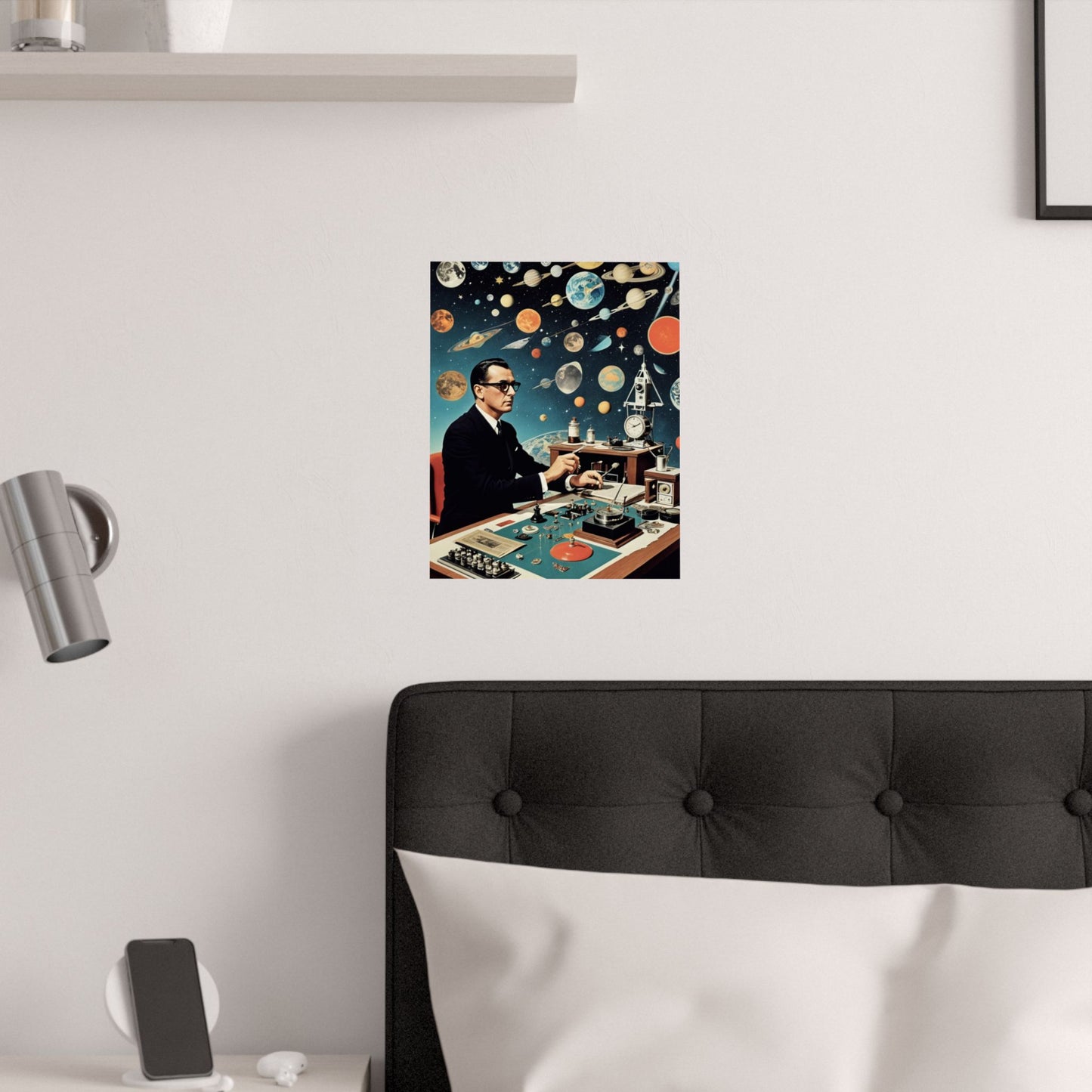 Astrologer’s Desk|Dada Psychedelic Planetary Collage Satin Poster (11x14”)