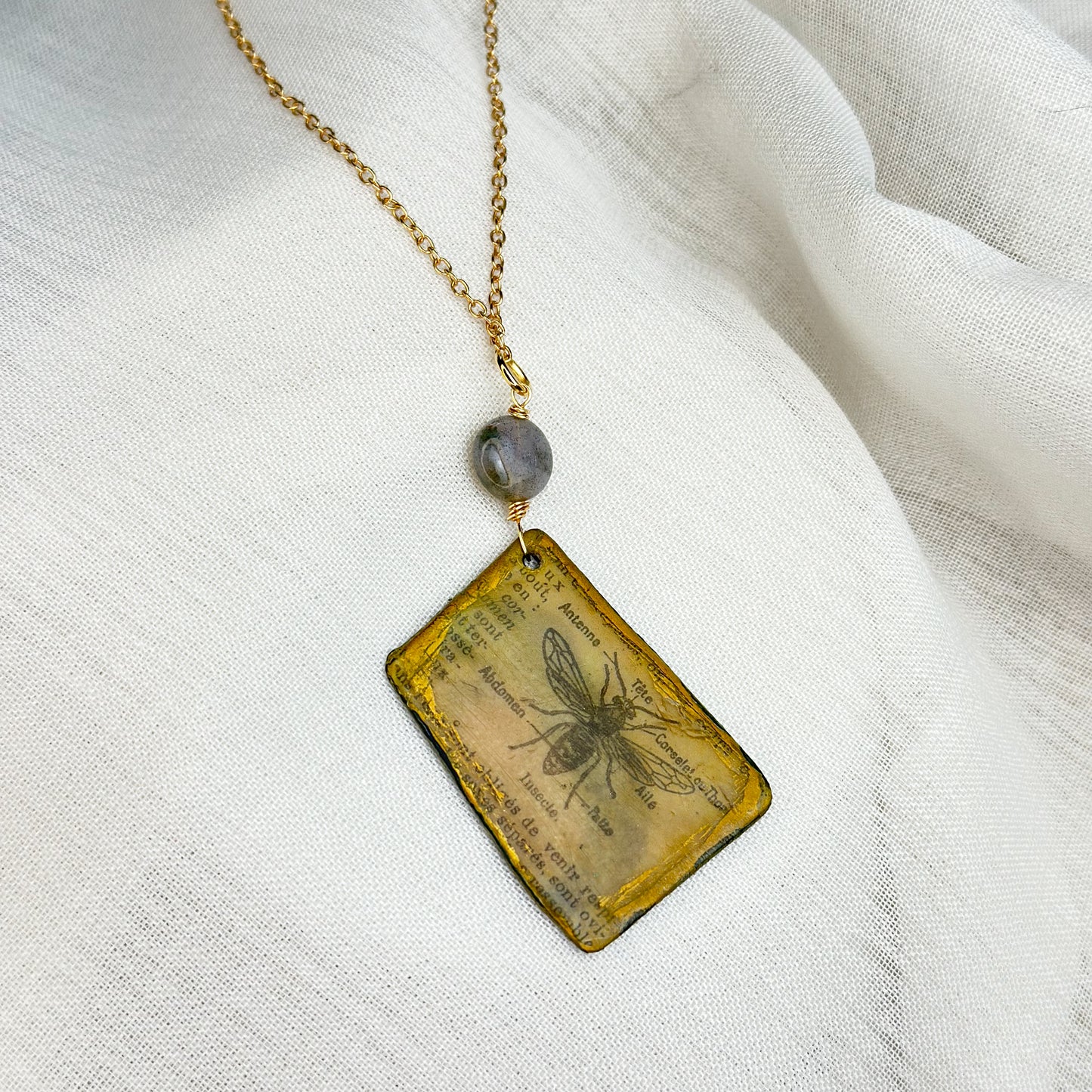 Reliquary of Flight Brass and Textile Pendant Necklace – Ephemera Collection