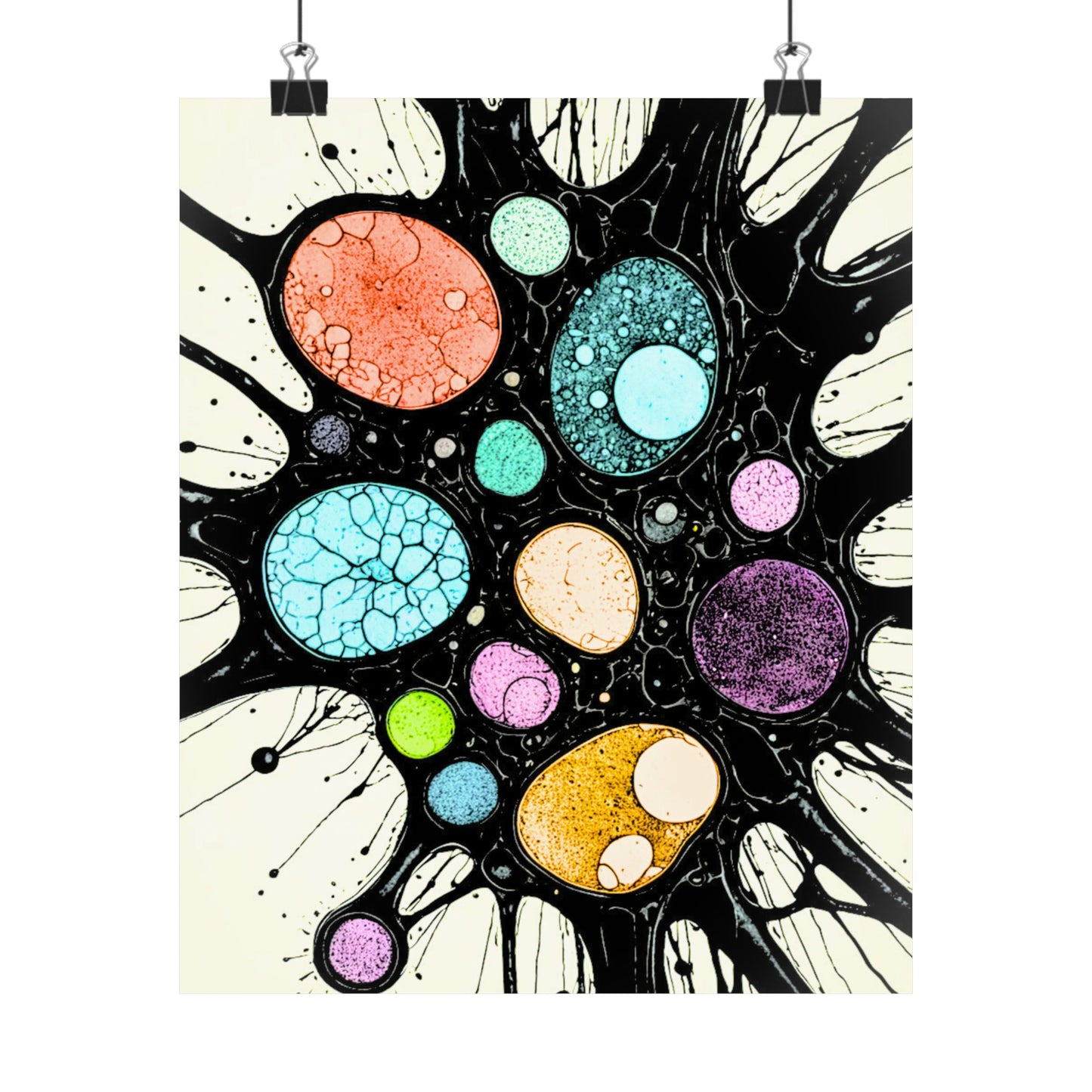 Psychedelic Matte Vertical Posters Cosmic Cells