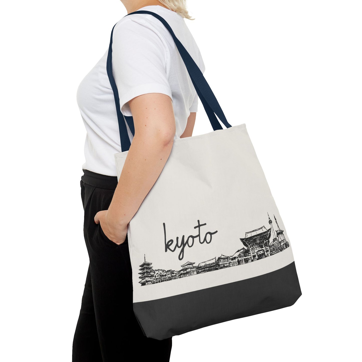 Kyoto Travel Tote Bag – Lightweight Wanderlight Tote, Skyline Design, Durable Everyday Adventure Bag