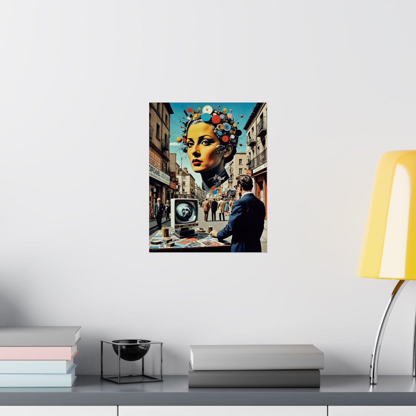Synthetic Mindscape|Space Art| Dada Psychedelic Collage Satin Poster (11x14”)