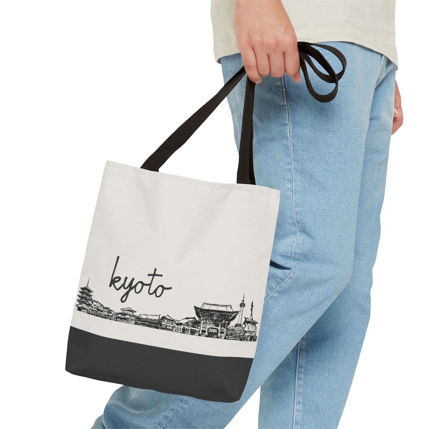 Kyoto Travel Tote Bag – Lightweight Wanderlight Tote, Skyline Design, Durable Everyday Adventure Bag