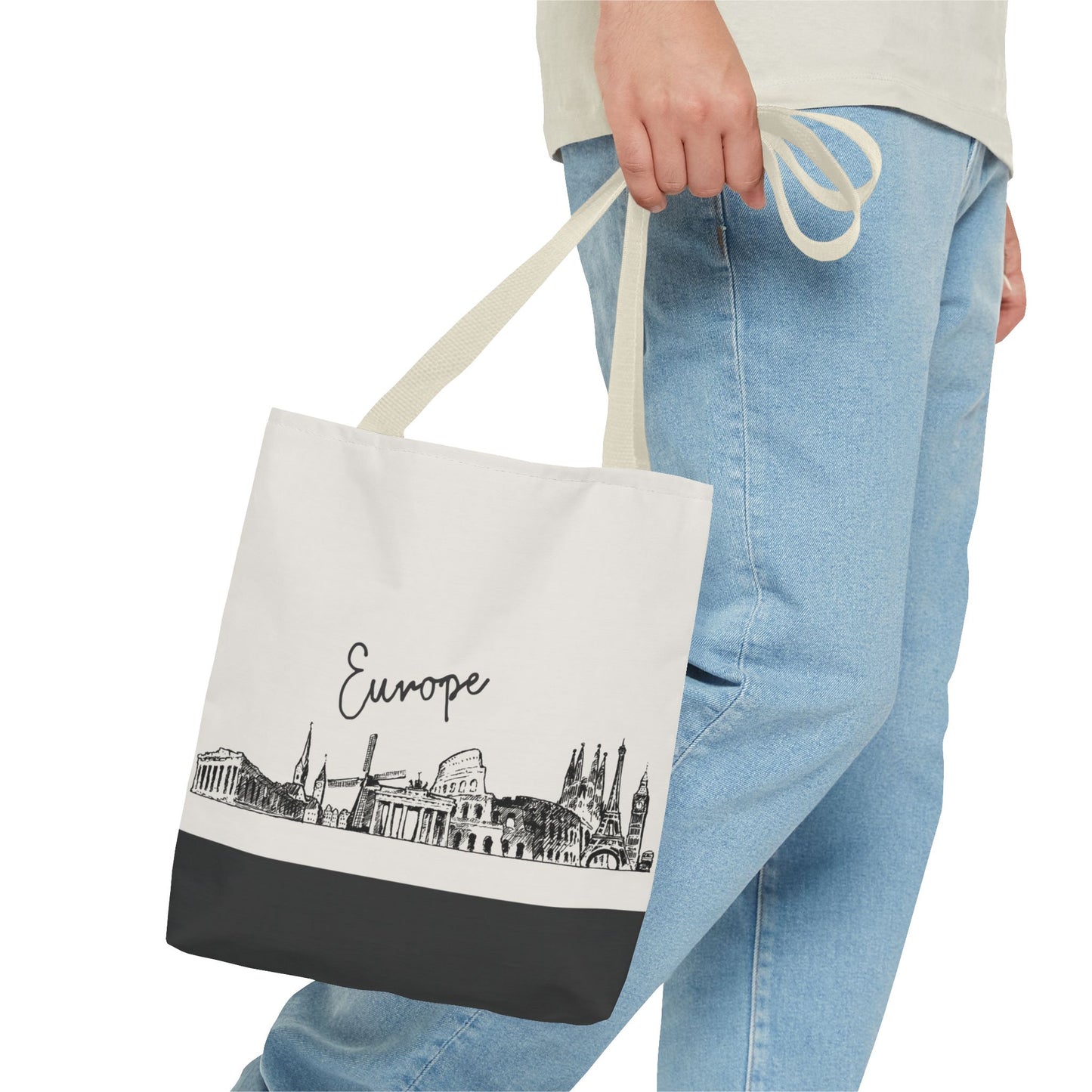 Europe Travel Tote Bag – Lightweight Wanderlight Tote, Skyline Design, Durable Everyday Adventure Bag