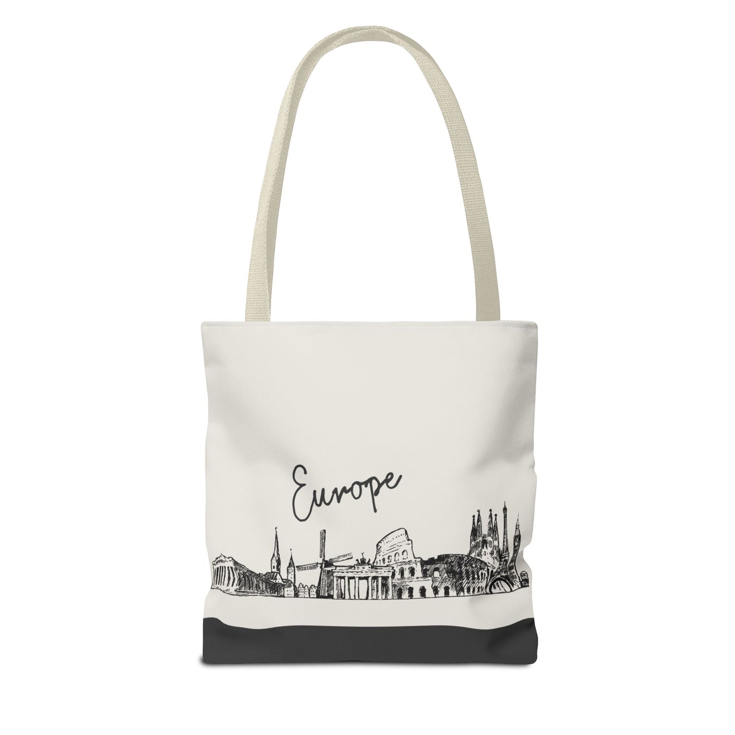 Europe Travel Tote Bag – Lightweight Wanderlight Tote, Skyline Design, Durable Everyday Adventure Bag