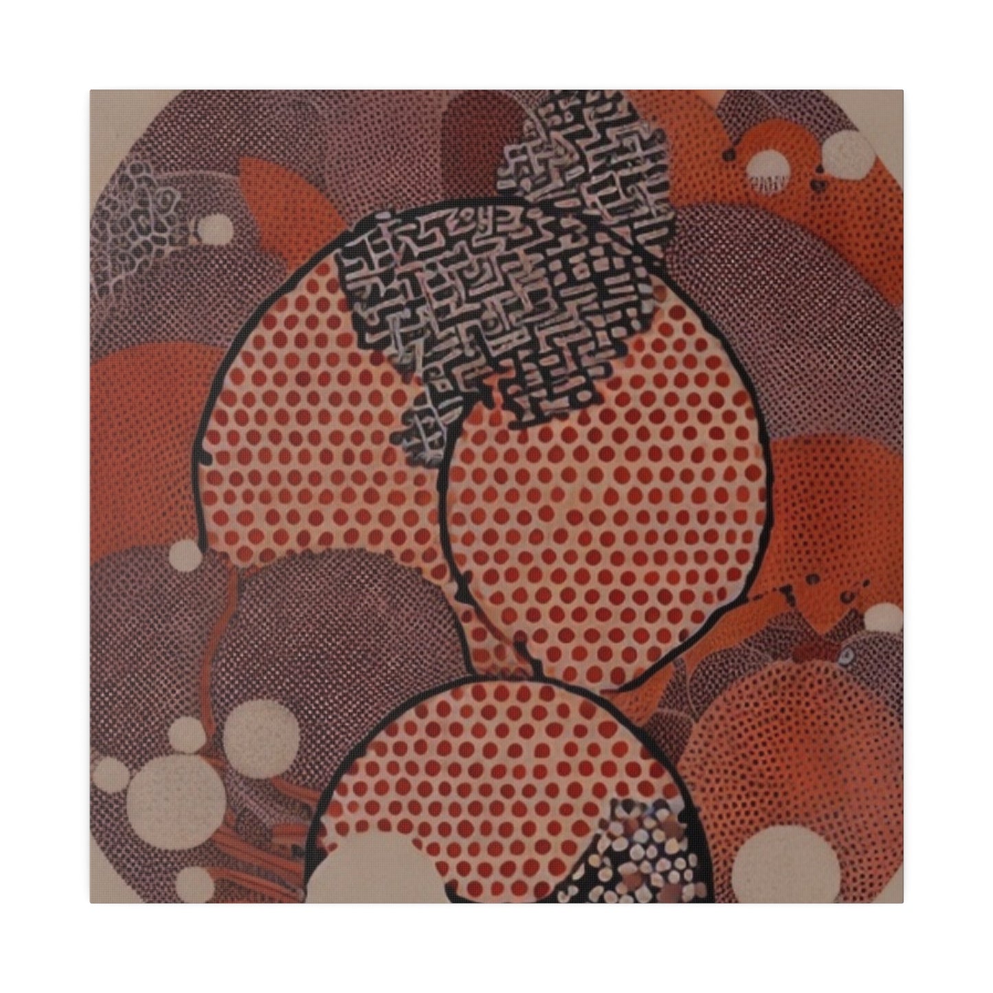Japandi Organic Red Wall Art Print Matte Canvas