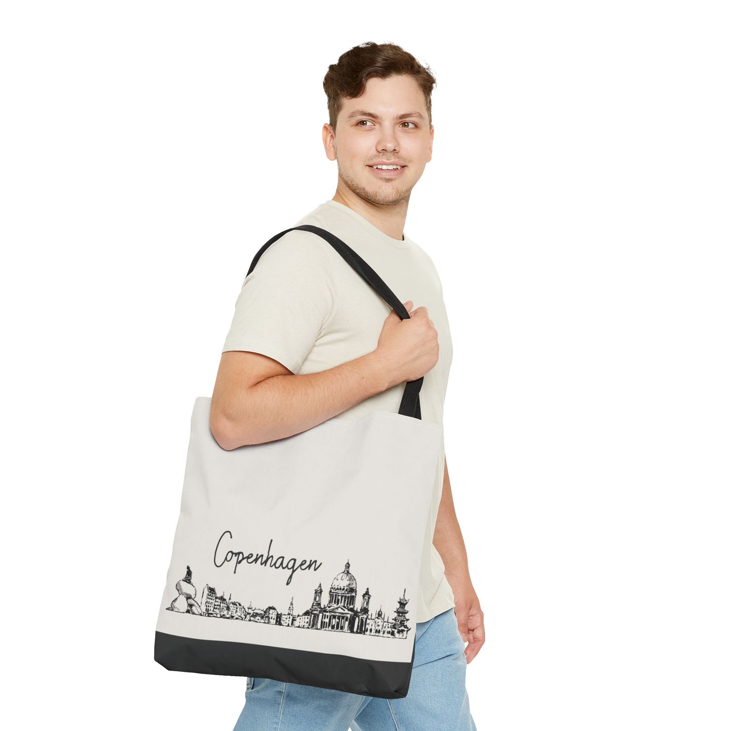 Copenhagen Travel Tote Bag – Lightweight Wanderlight Tote, Skyline Design, Durable Everyday Adventure Bag