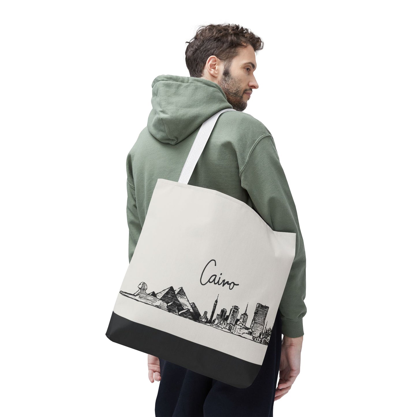 Cairo Travel Tote Bag – Lightweight Wanderlight Tote, Skyline Design, Durable Everyday Adventure Bag