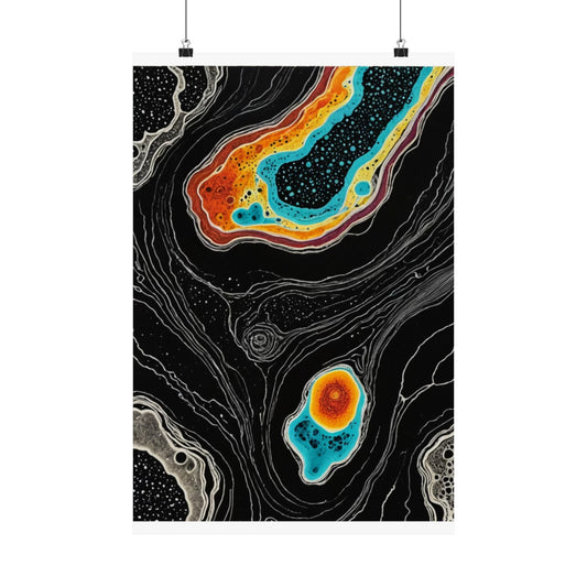 Psychedelic Matte Vertical Posters Cellular Symphony
