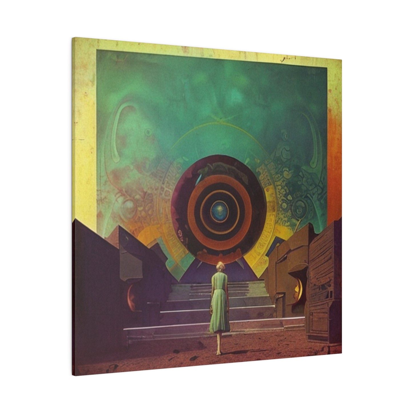 Retro Oracle Science Fiction Art House Conceptual Wall Art Matte Canvas