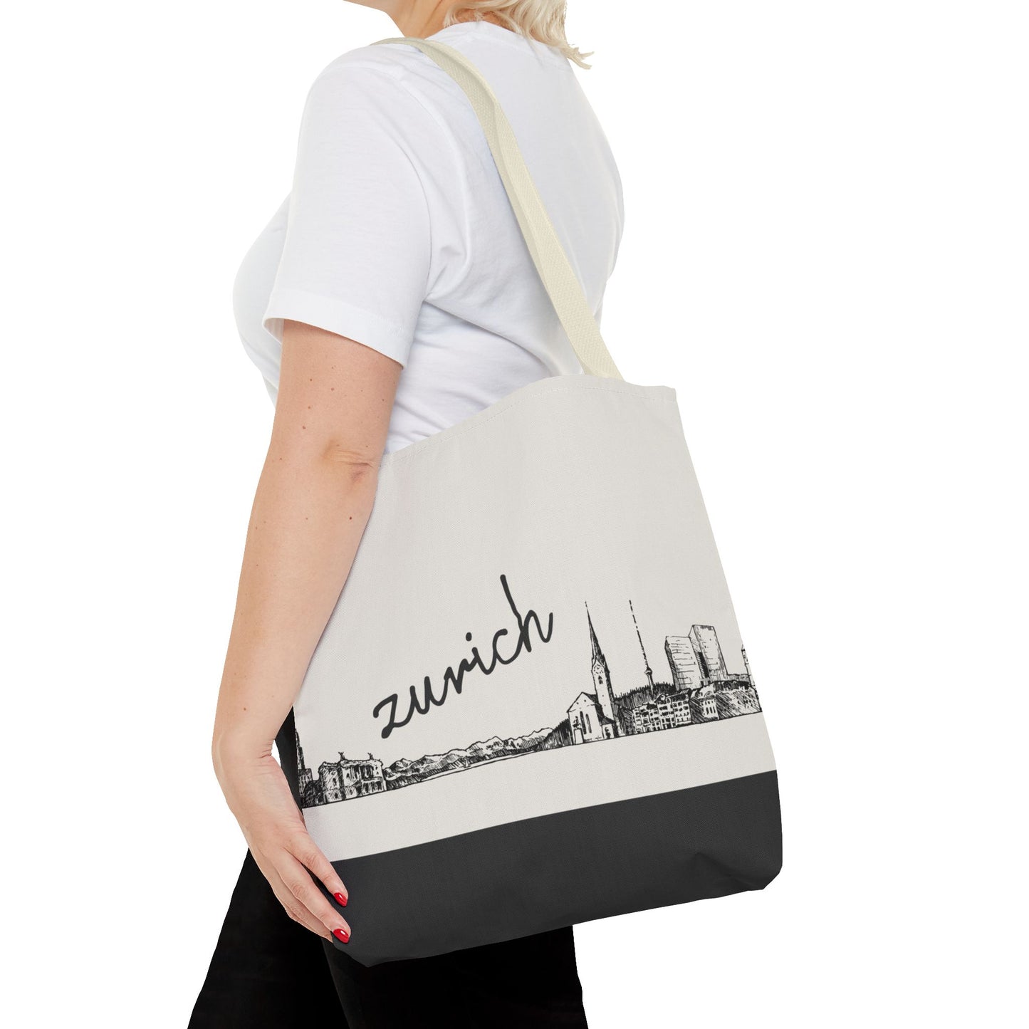 Zurich Travel Tote Bag – Lightweight Wanderlight Tote, Skyline Design, Durable Everyday Adventure Bag