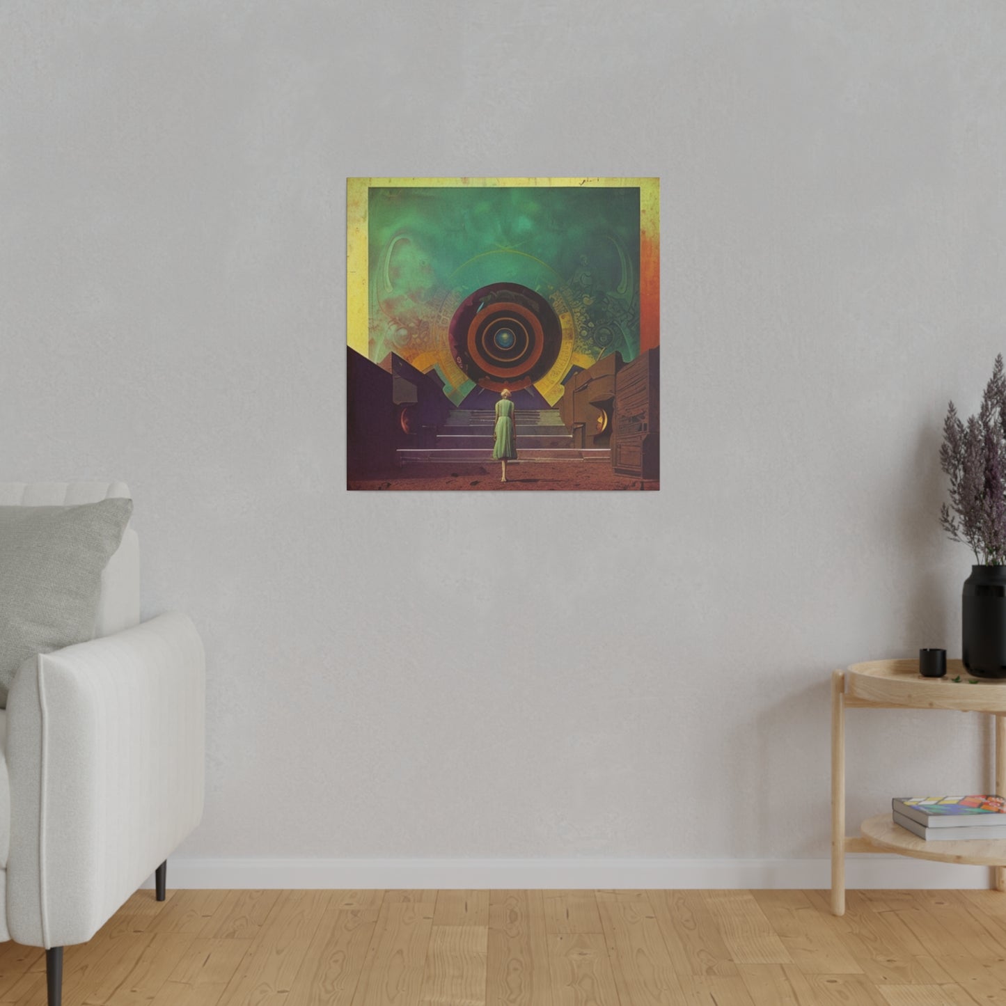 Retro Oracle Science Fiction Art House Conceptual Wall Art Matte Canvas