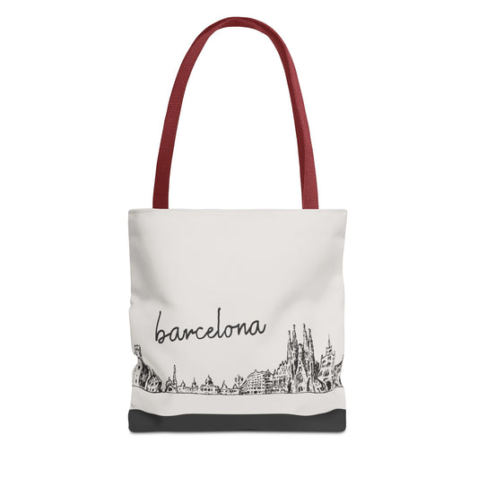 Barcelona Travel Tote Bag – Lightweight Wanderlight Tote, Skyline Design, Durable Everyday Adventure Bag