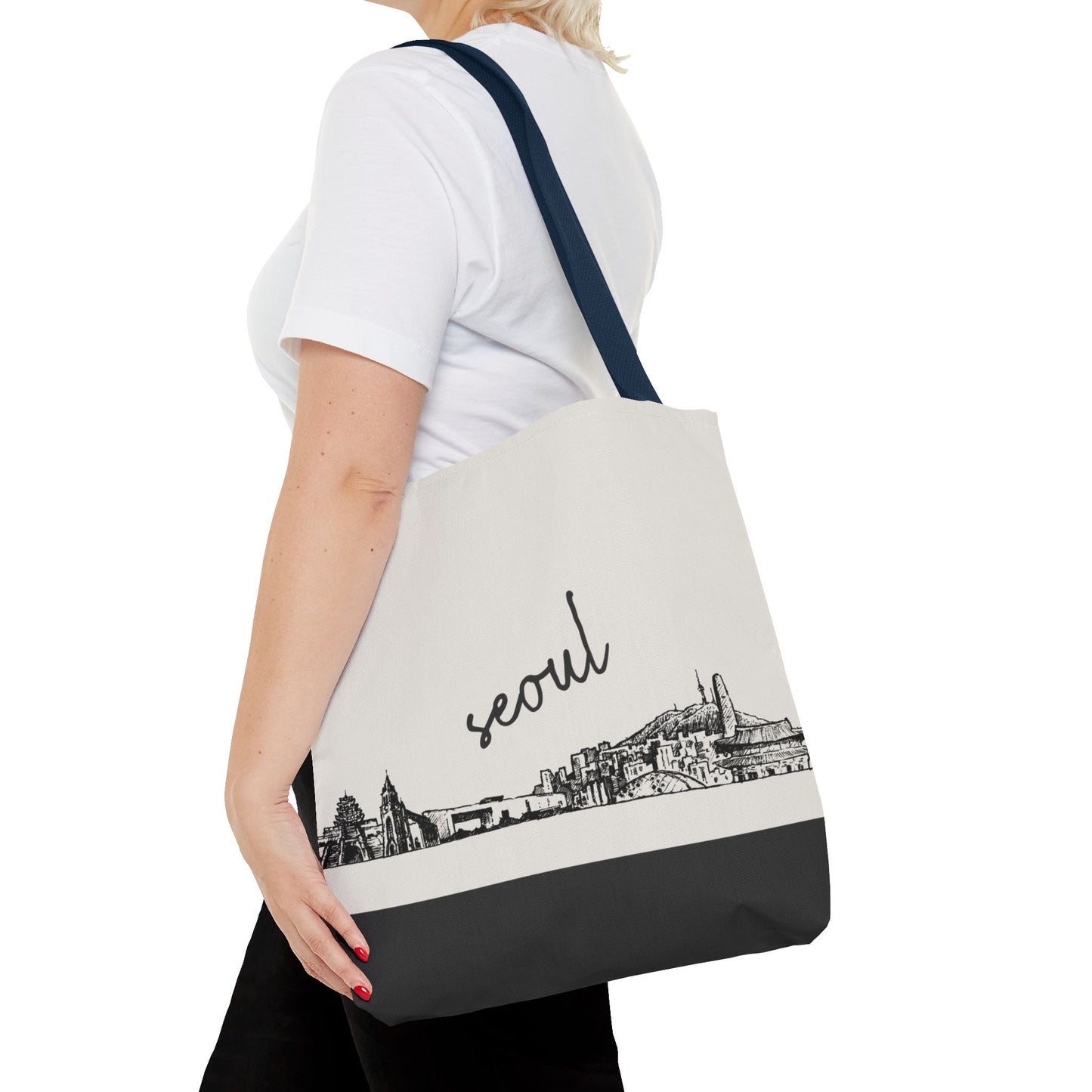 Seoul Travel Tote Bag – Lightweight Wanderlight Tote, Skyline Design, Durable Everyday Adventure Bag