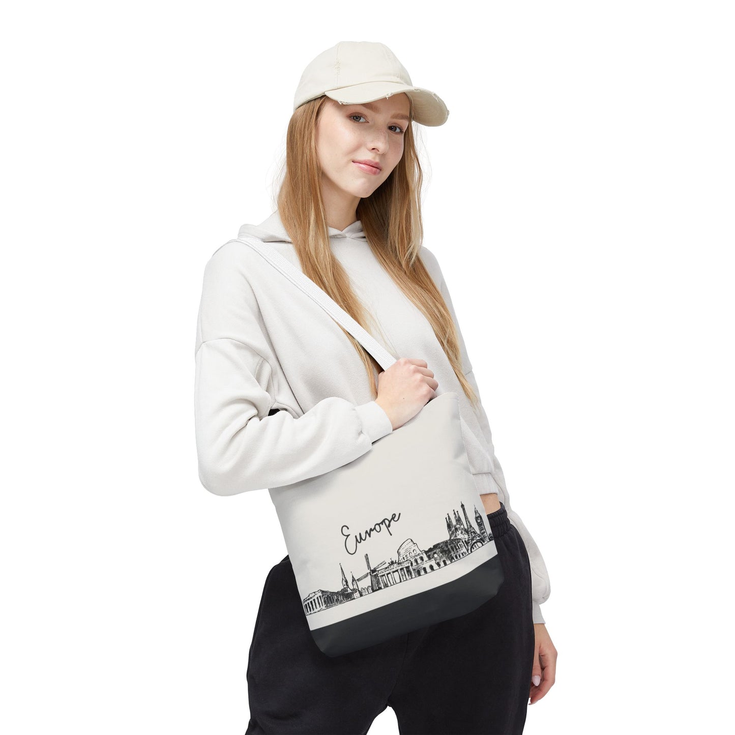 Europe Travel Tote Bag – Lightweight Wanderlight Tote, Skyline Design, Durable Everyday Adventure Bag