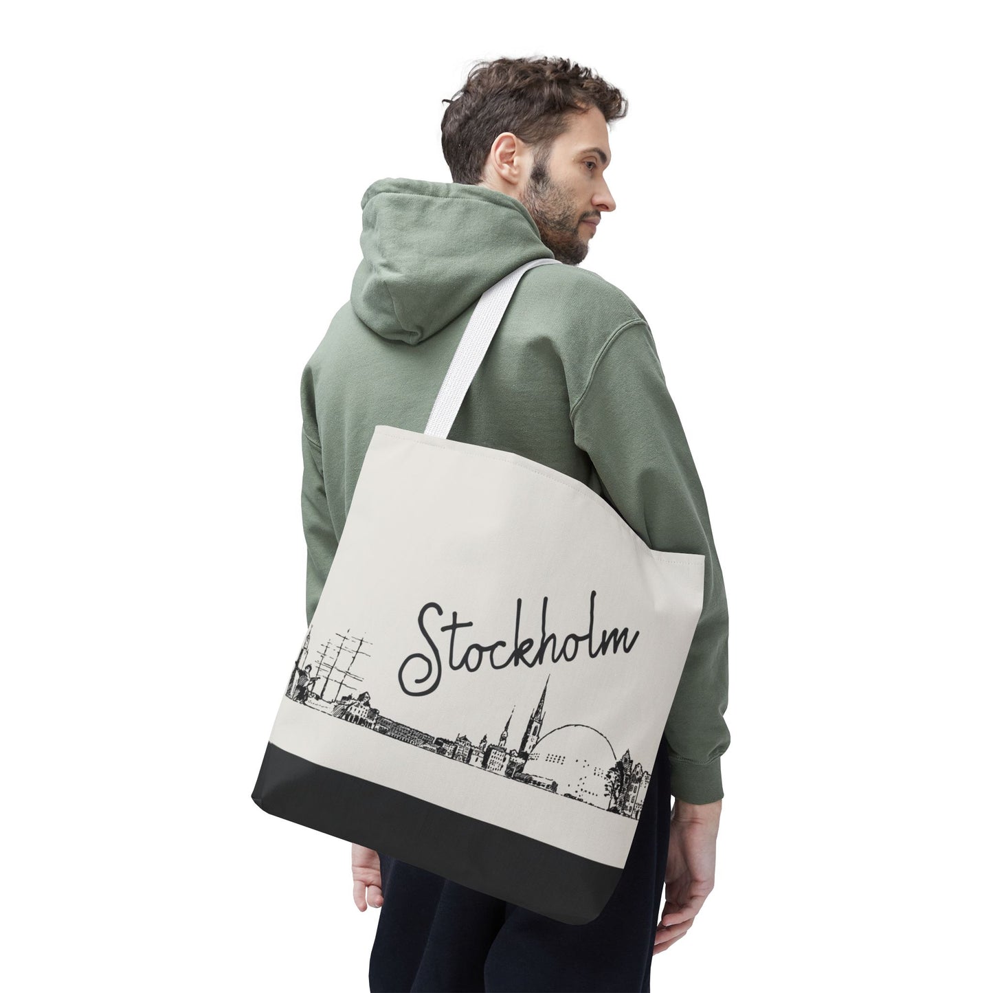 Stockholm Travel Tote Bag – Lightweight Wanderlight Tote, Skyline Design, Durable Everyday Adventure Bag