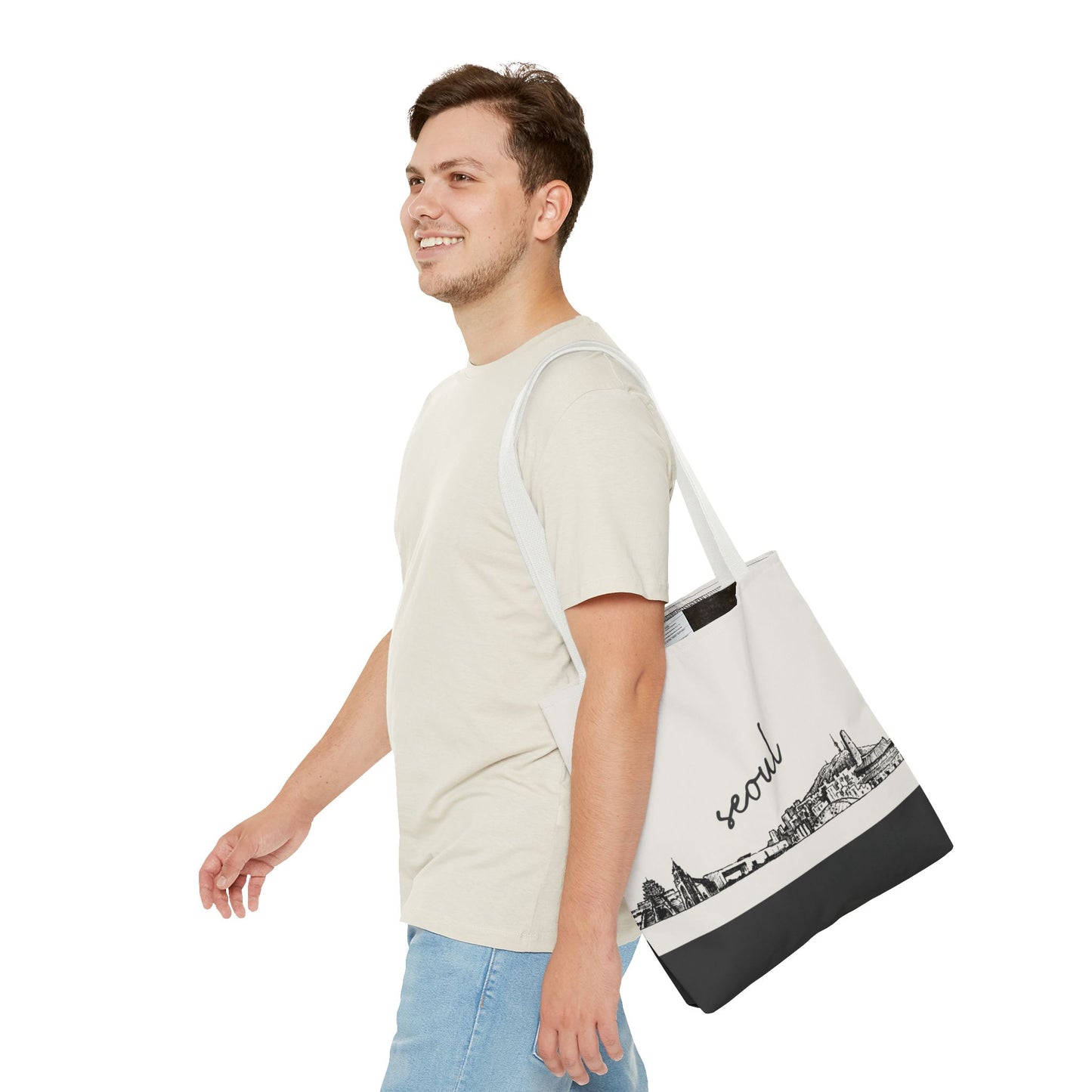 Seoul Travel Tote Bag – Lightweight Wanderlight Tote, Skyline Design, Durable Everyday Adventure Bag