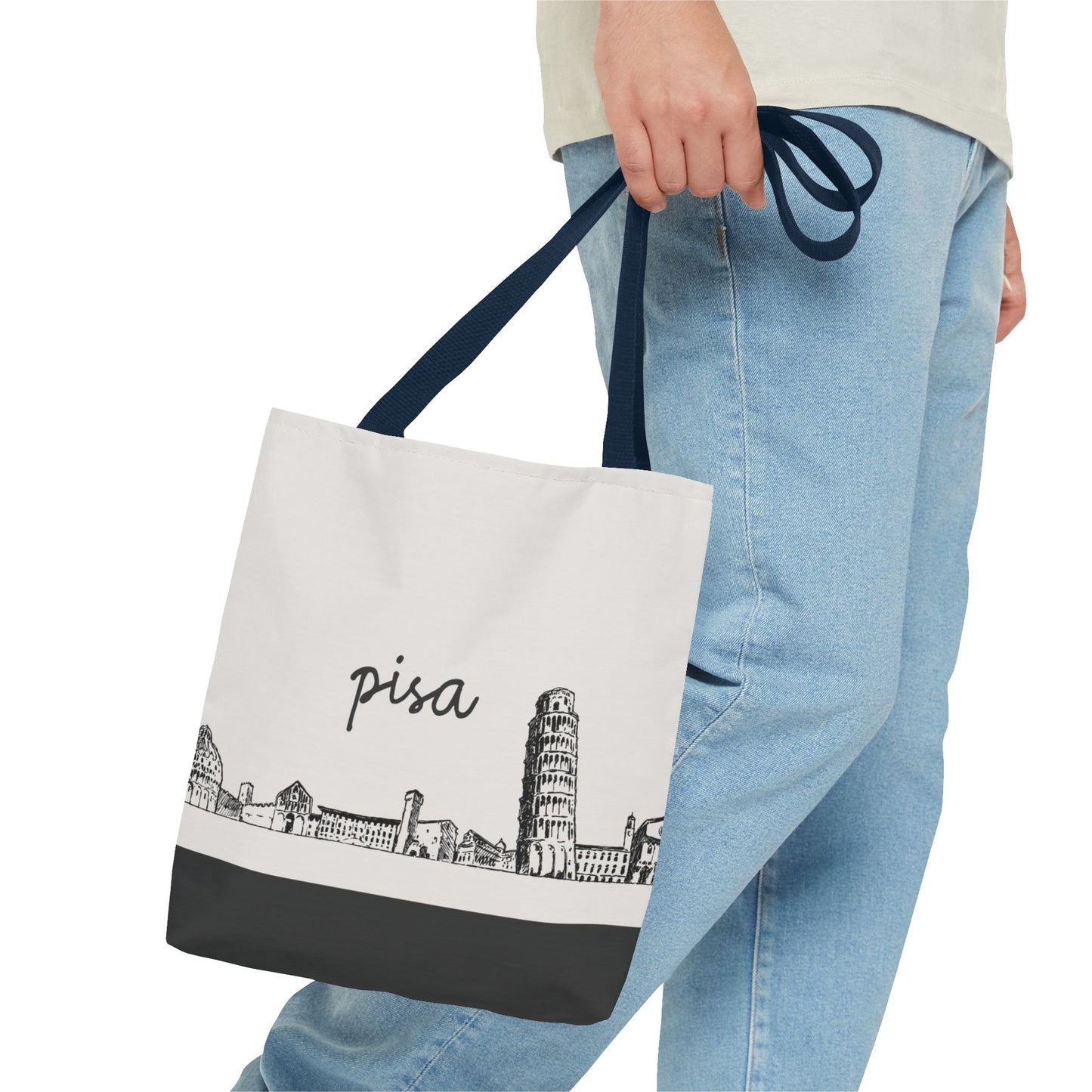 Pisa Travel Tote Bag – Lightweight Wanderlight Tote, Skyline Design, Durable Everyday Adventure Bag
