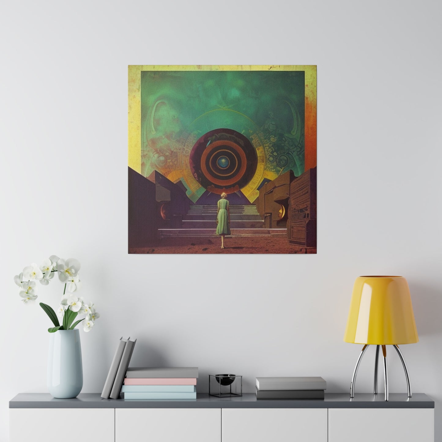 Retro Oracle Science Fiction Art House Conceptual Wall Art Matte Canvas
