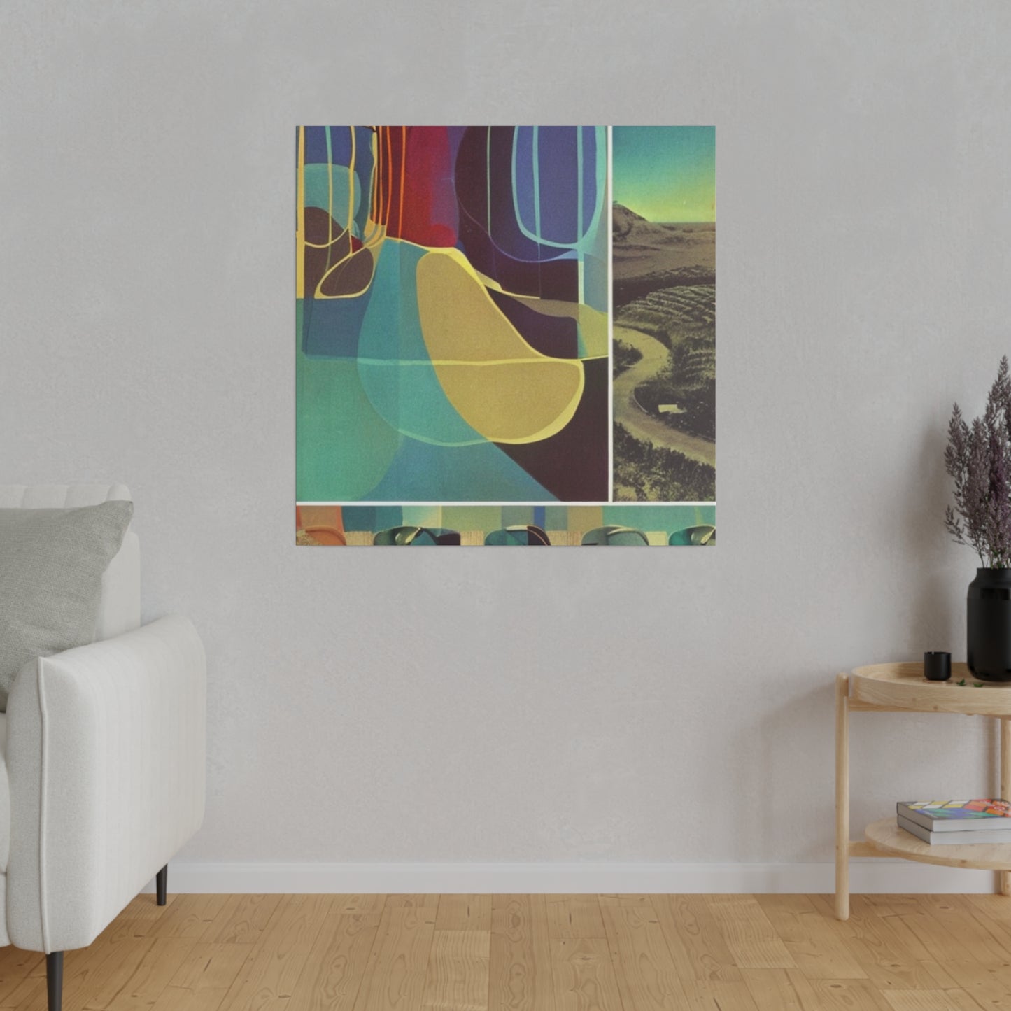 Colorful Neo Psychadelia Contemporary Art Landscape Wall Art Matte Canvas