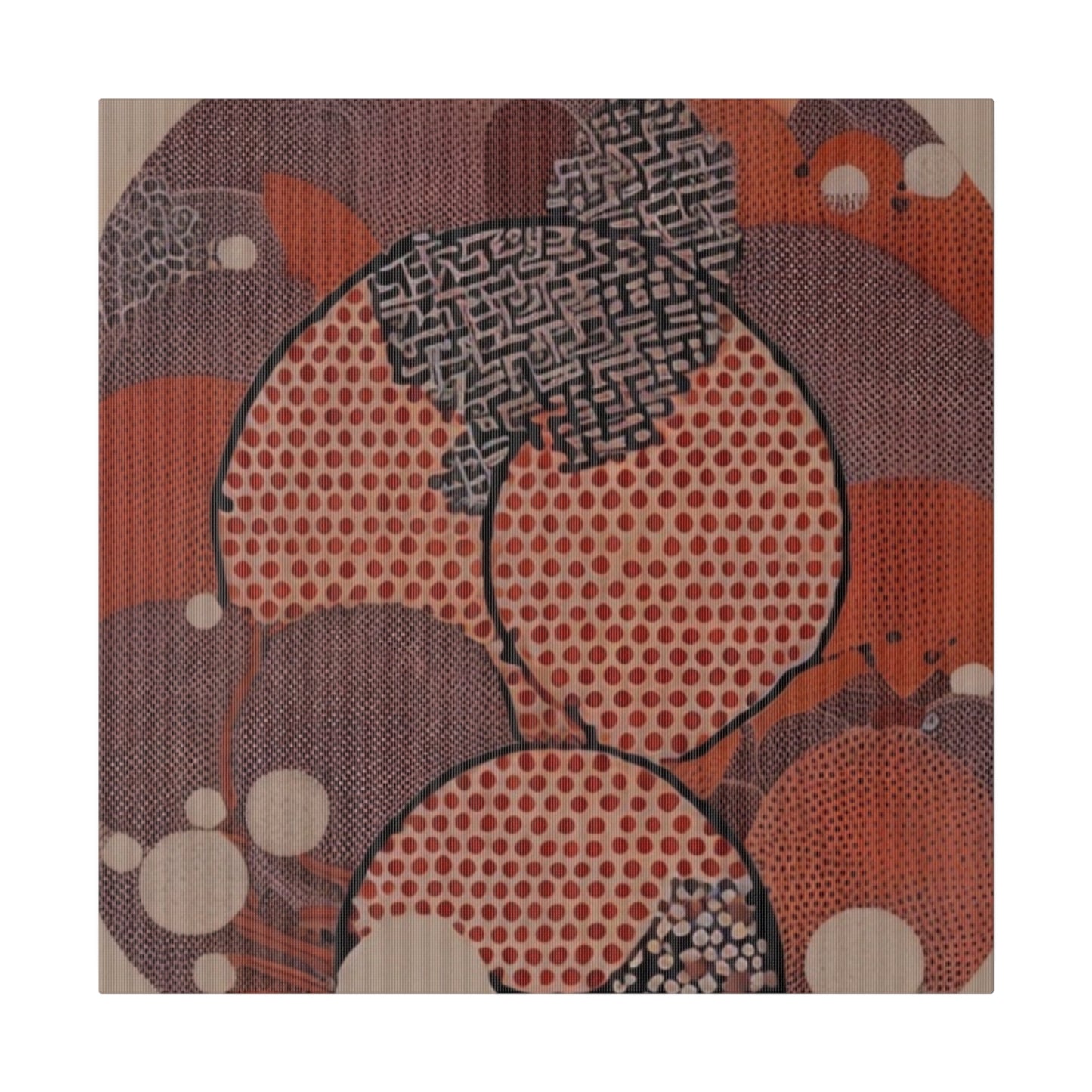 Japandi Organic Red Wall Art Print Matte Canvas