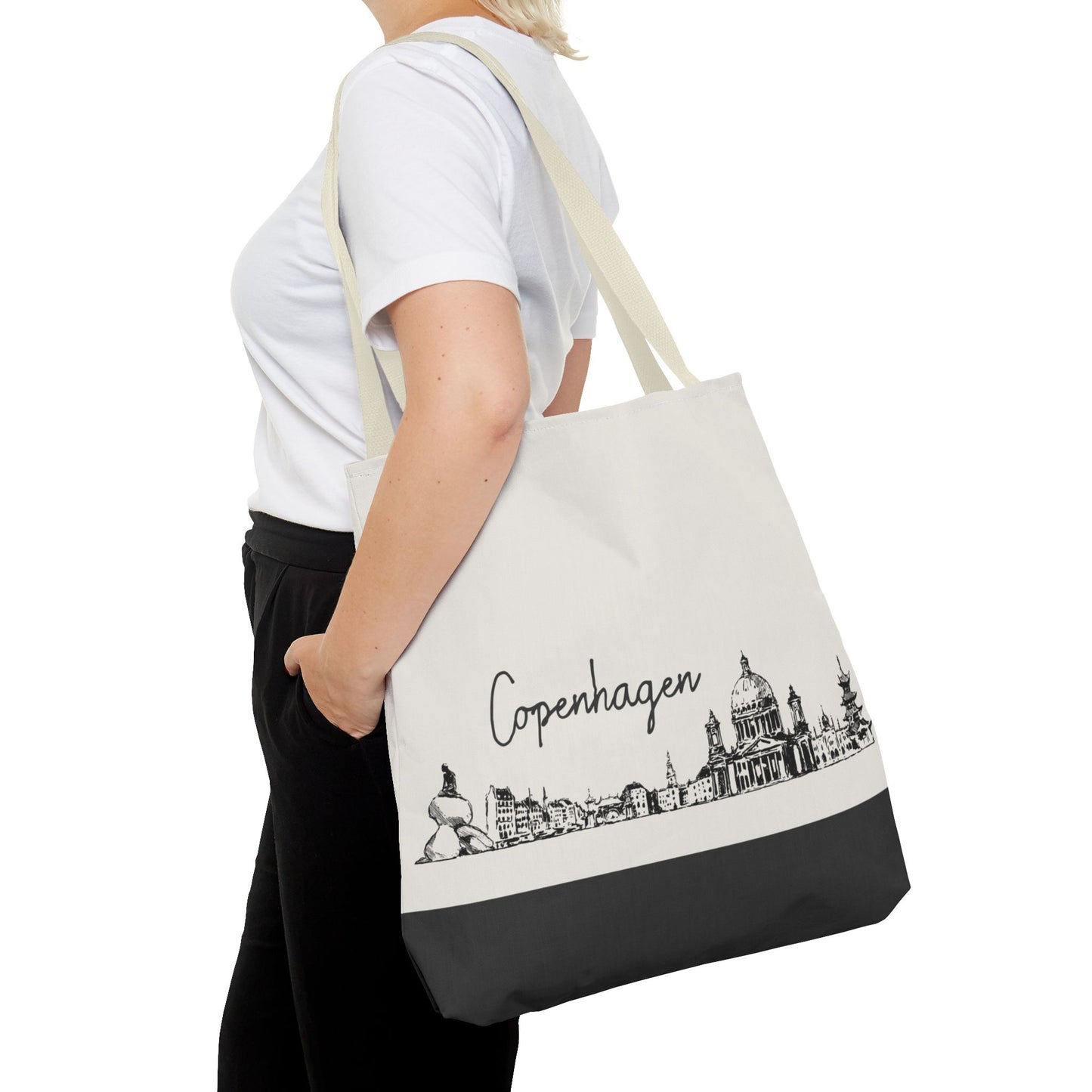 Copenhagen Travel Tote Bag – Lightweight Wanderlight Tote, Skyline Design, Durable Everyday Adventure Bag