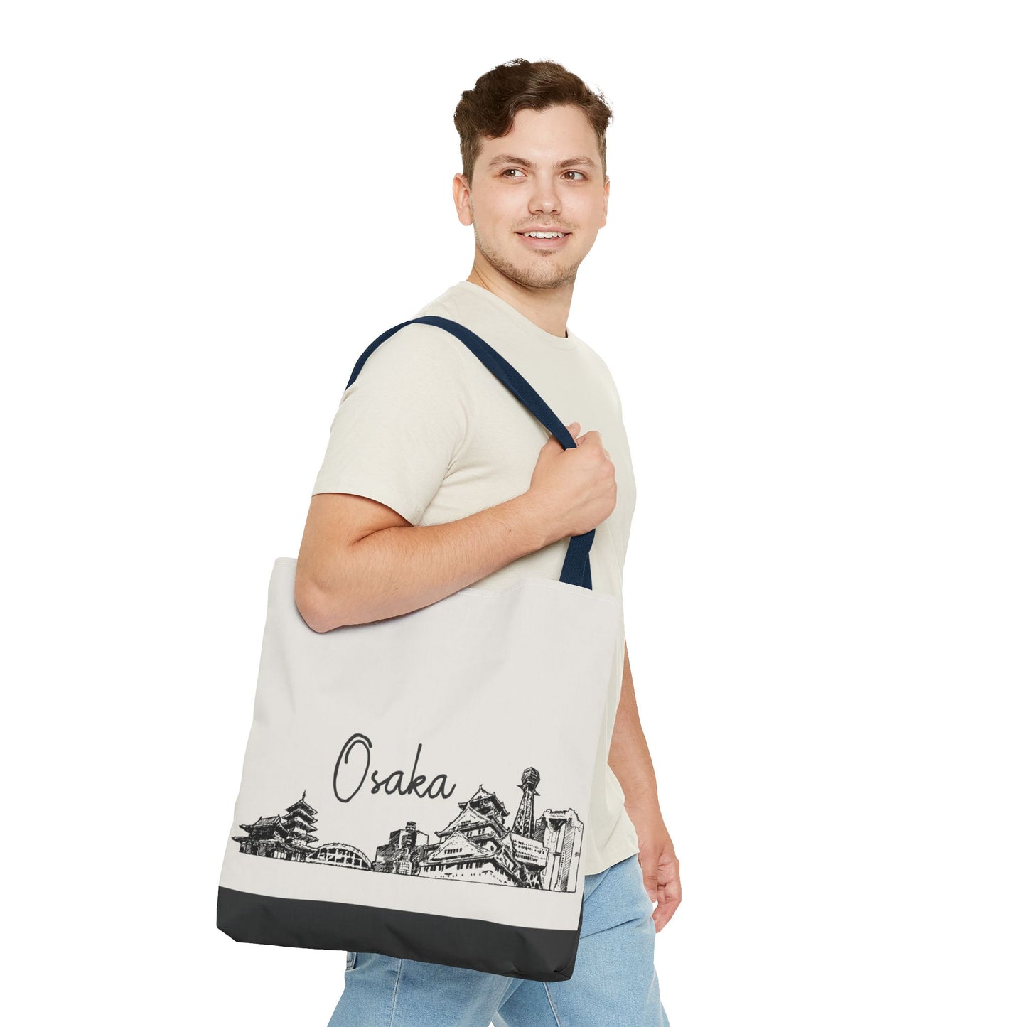 Osaka Travel Tote Bag – Lightweight Wanderlight Tote, Skyline Design, Durable Everyday Adventure Bag