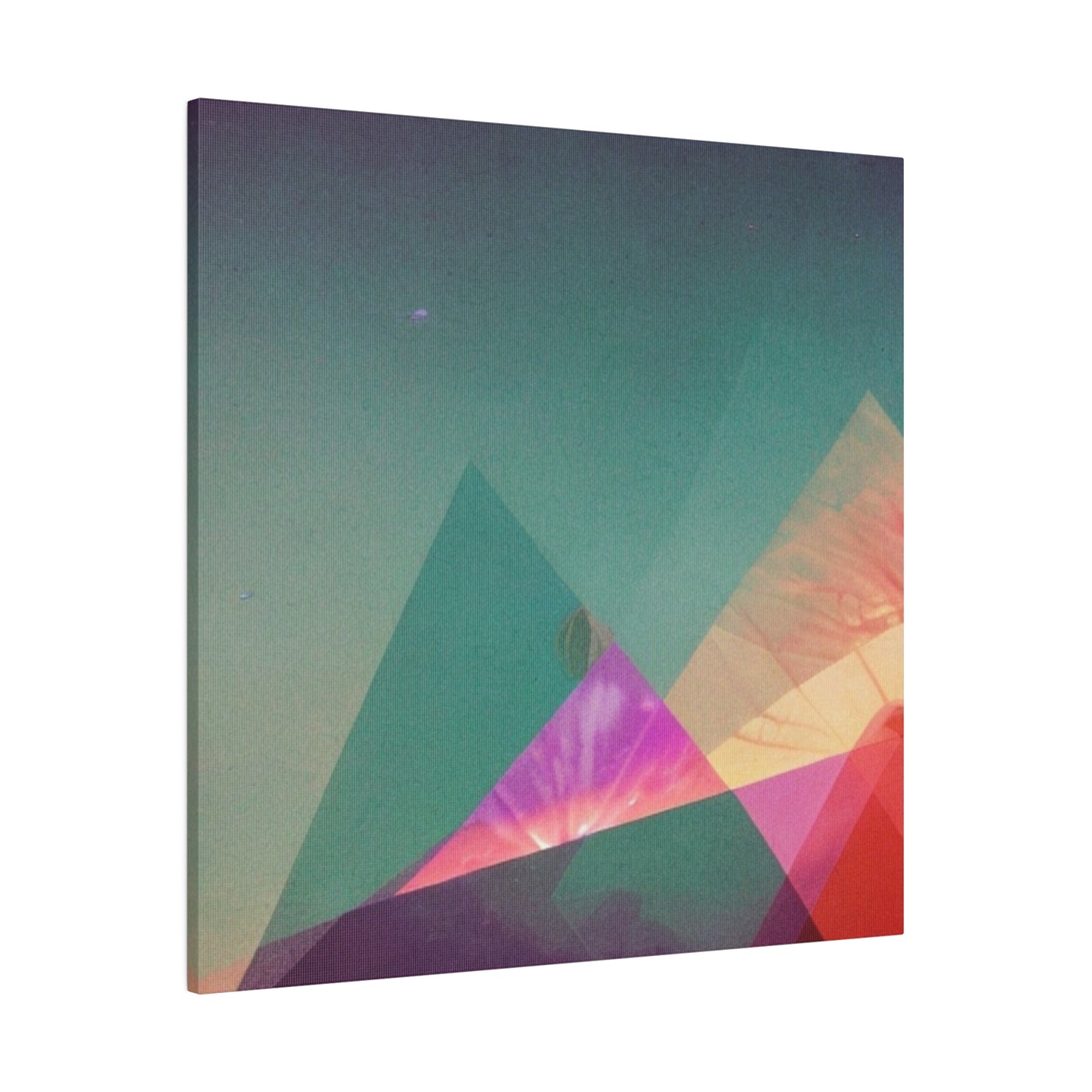 Rainbow Geometric Mountain Prism Wall Art Matte Canvas