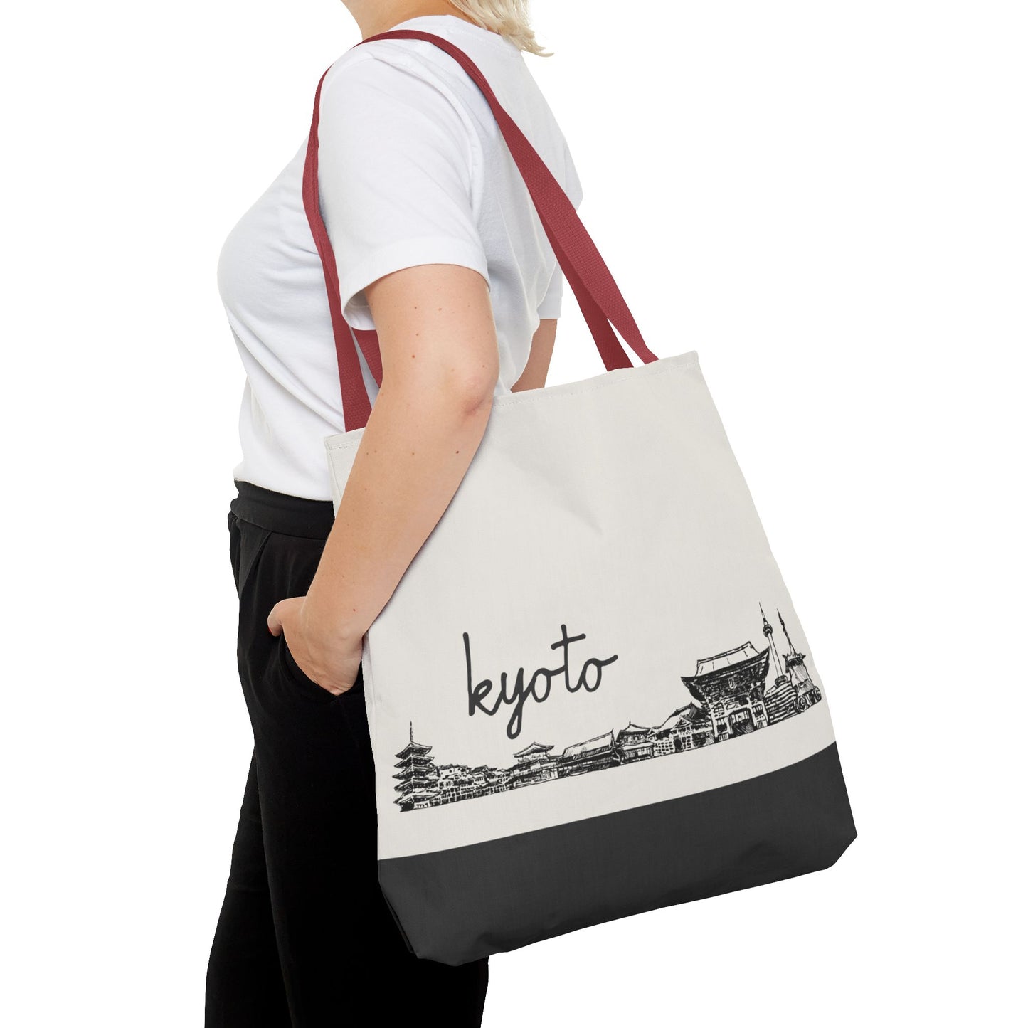 Kyoto Travel Tote Bag – Lightweight Wanderlight Tote, Skyline Design, Durable Everyday Adventure Bag