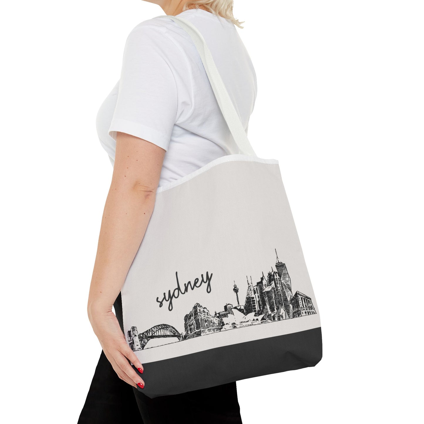 Sydney Travel Tote Bag – Lightweight Wanderlight Tote, Skyline Design, Durable Everyday Adventure Bag