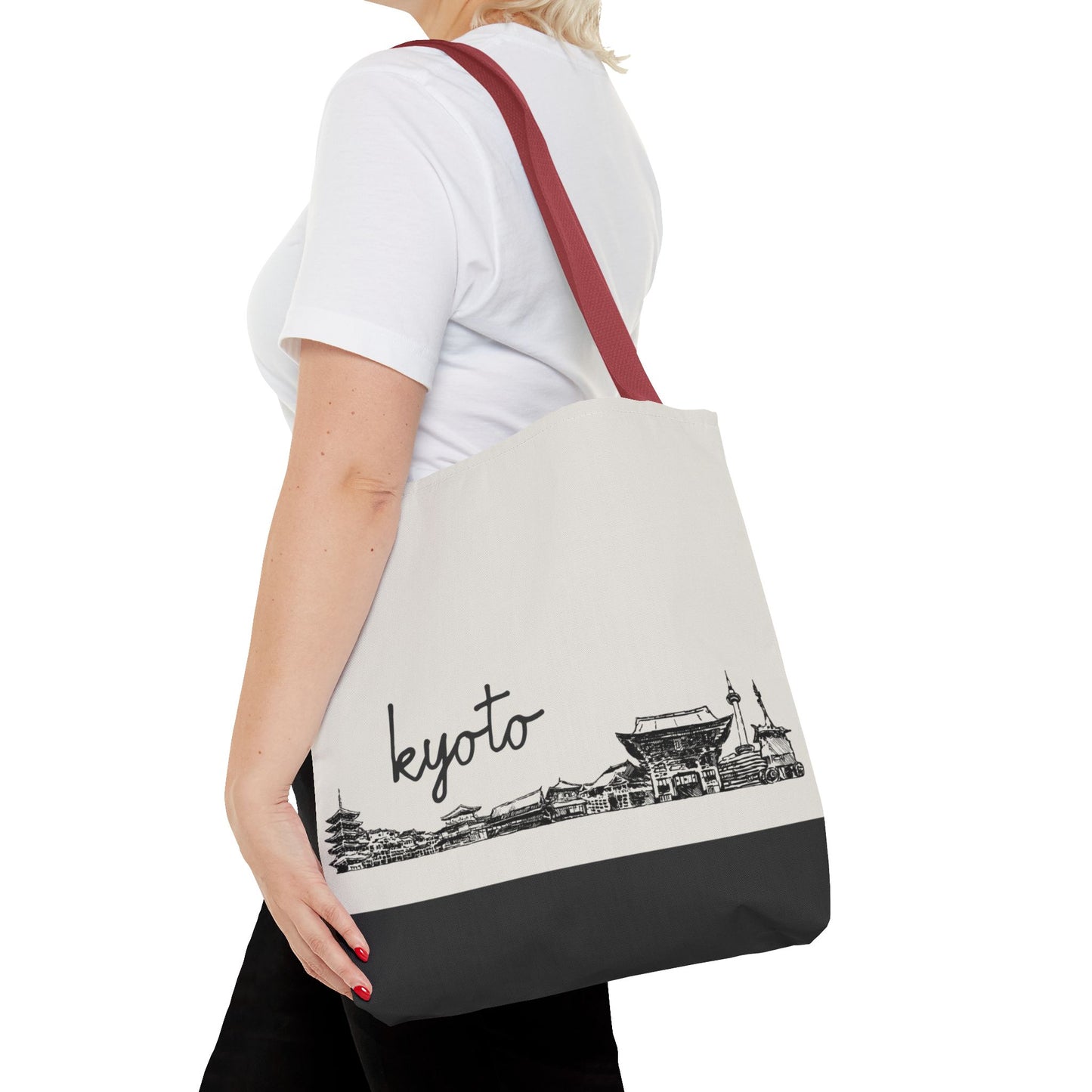 Kyoto Travel Tote Bag – Lightweight Wanderlight Tote, Skyline Design, Durable Everyday Adventure Bag