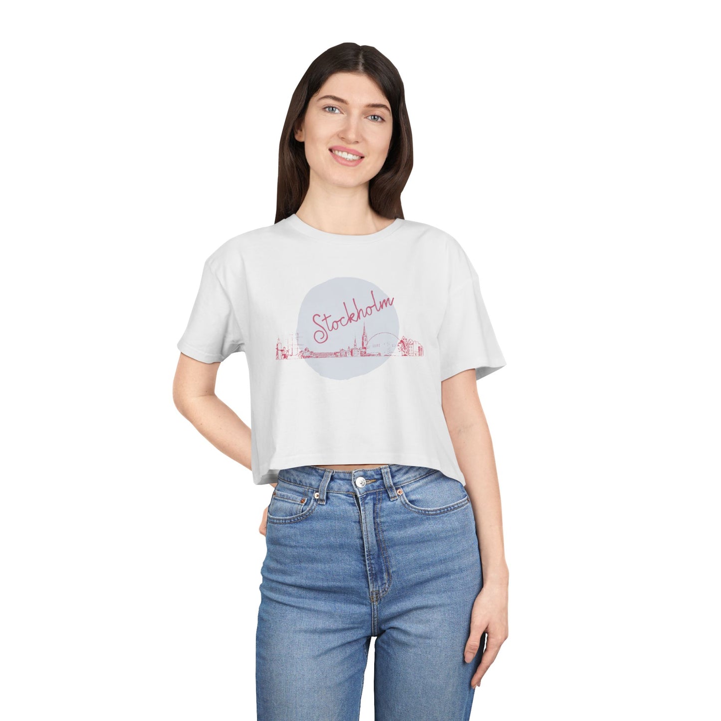 Stockholm Women's Crop Tee - Stylish City Life Top for Casual Outings