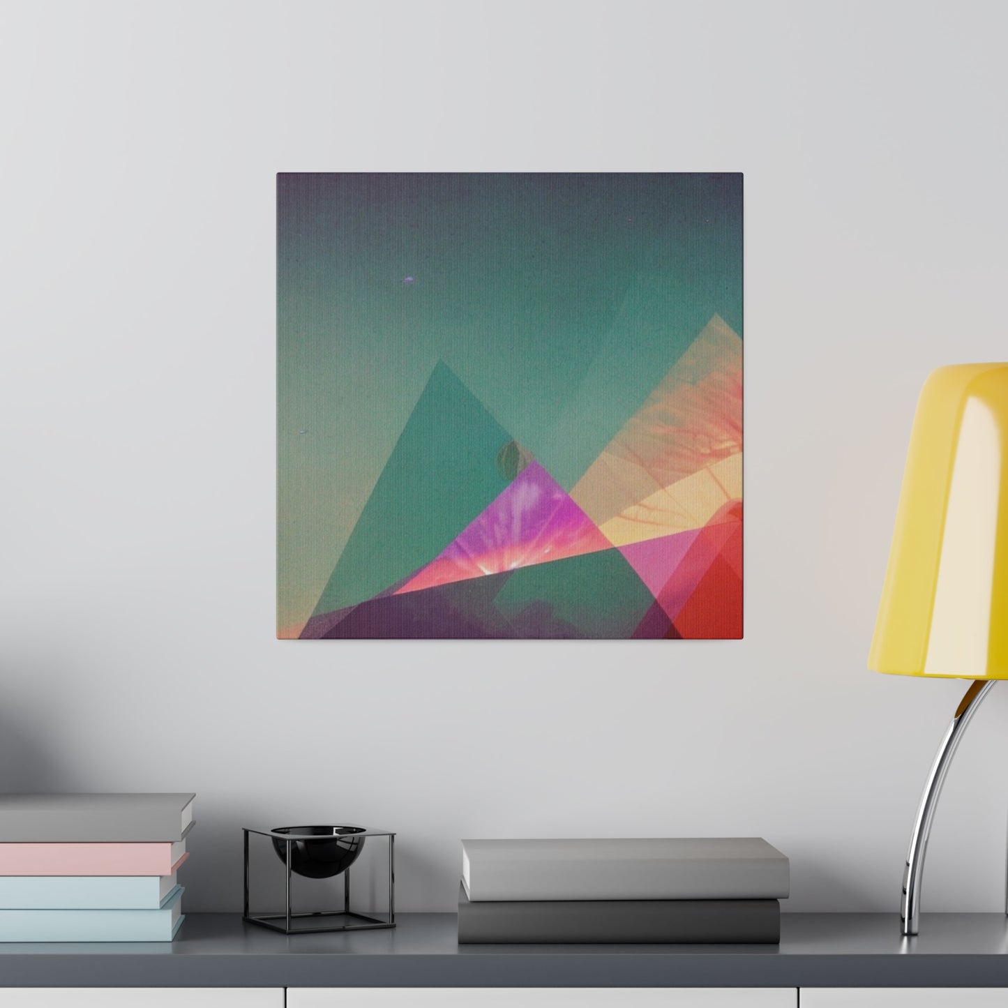 Rainbow Geometric Mountain Prism Wall Art Matte Canvas